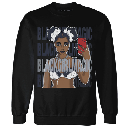 White-Navy-6s-Sweatshirt-Match-Black-Magic-Girl-Selfie
