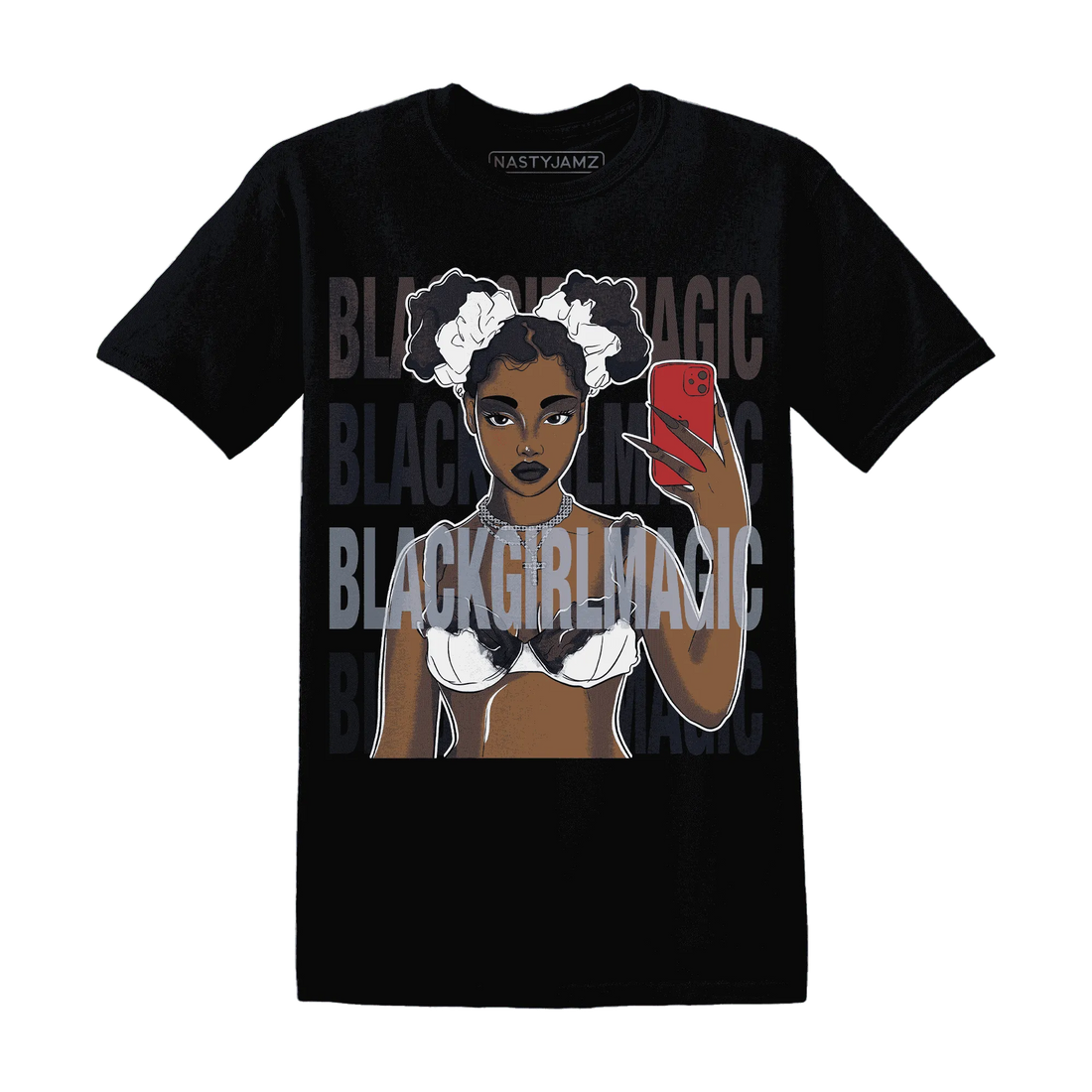 White-Navy-6s-T-Shirt-Match-Black-Magic-Girl-Selfie