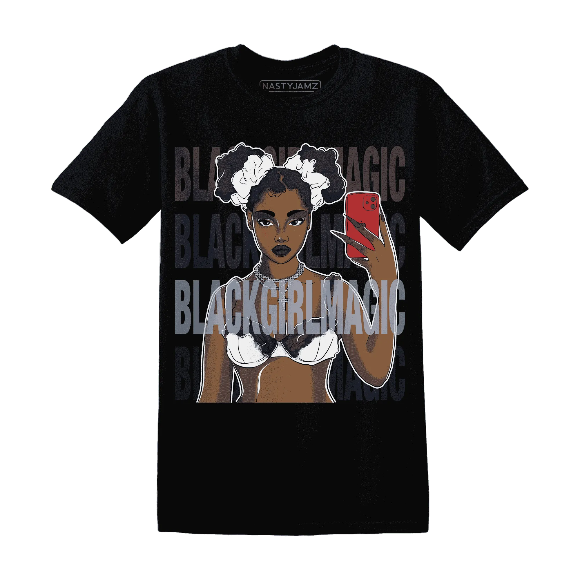 White-Navy-6s-T-Shirt-Match-Black-Magic-Girl-Selfie