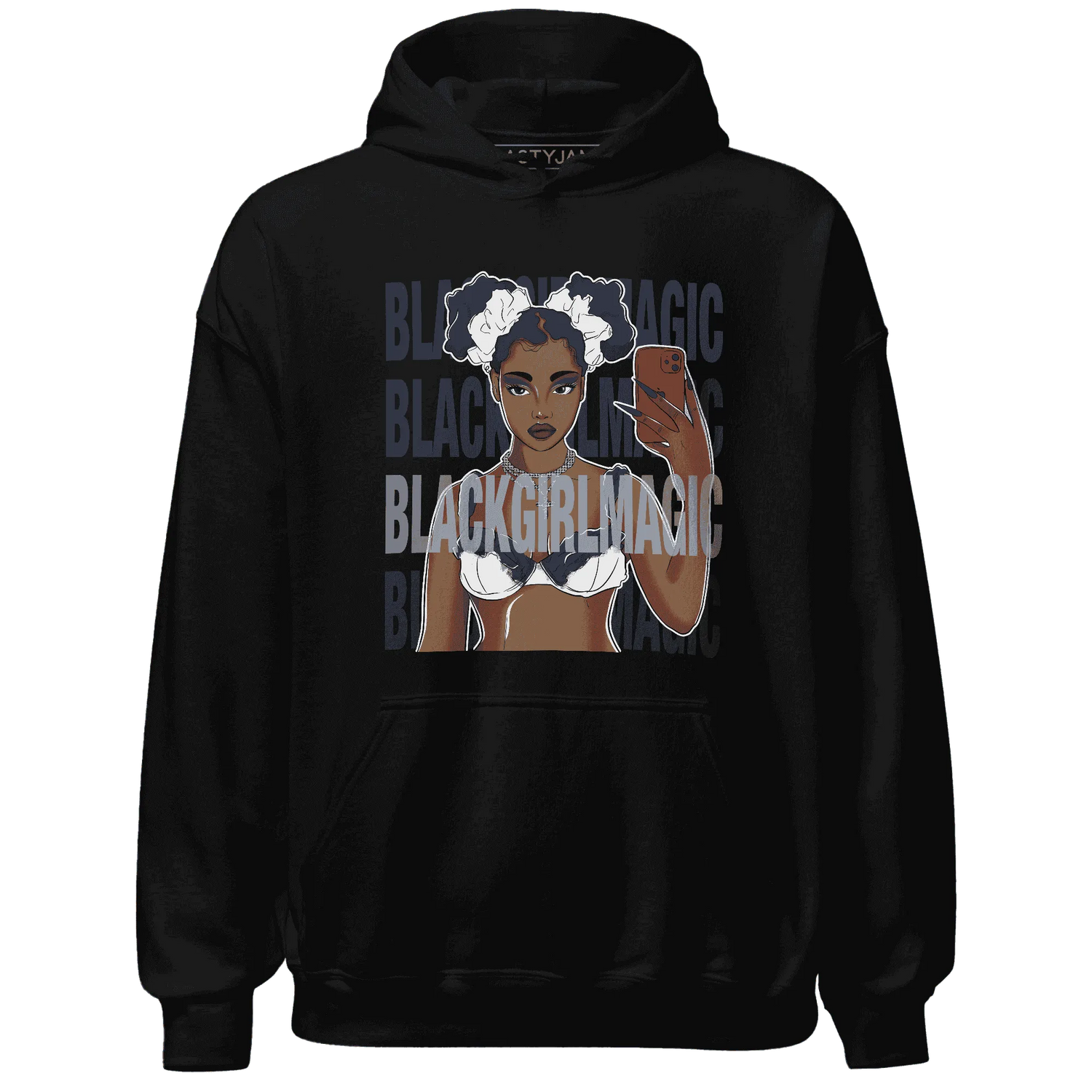White-Navy-6s-Hoodie-Match-Black-Magic-Girl-Selfie