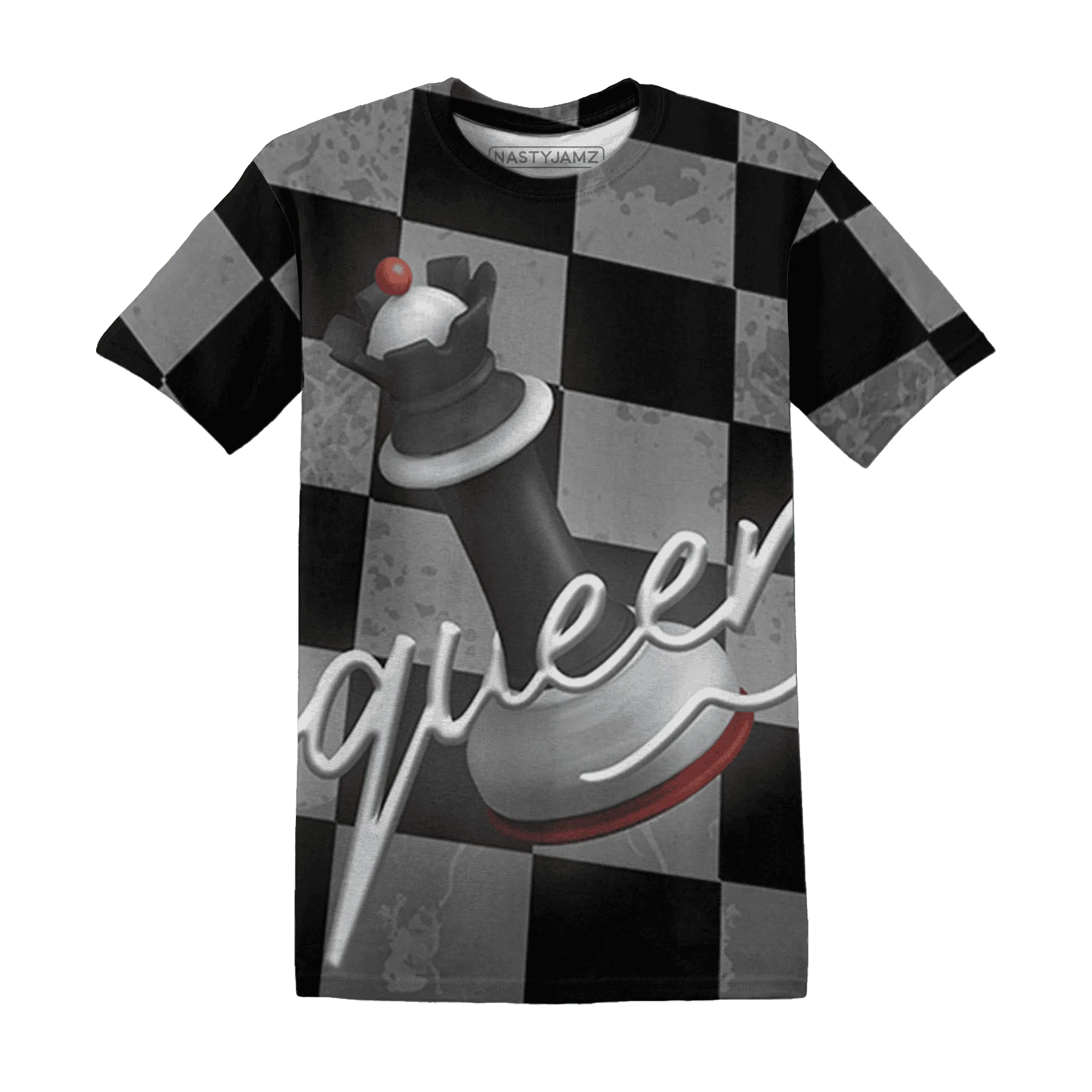 Retro-Red-Taxi-12s-T-Shirt-Match-Black-Queen-3D