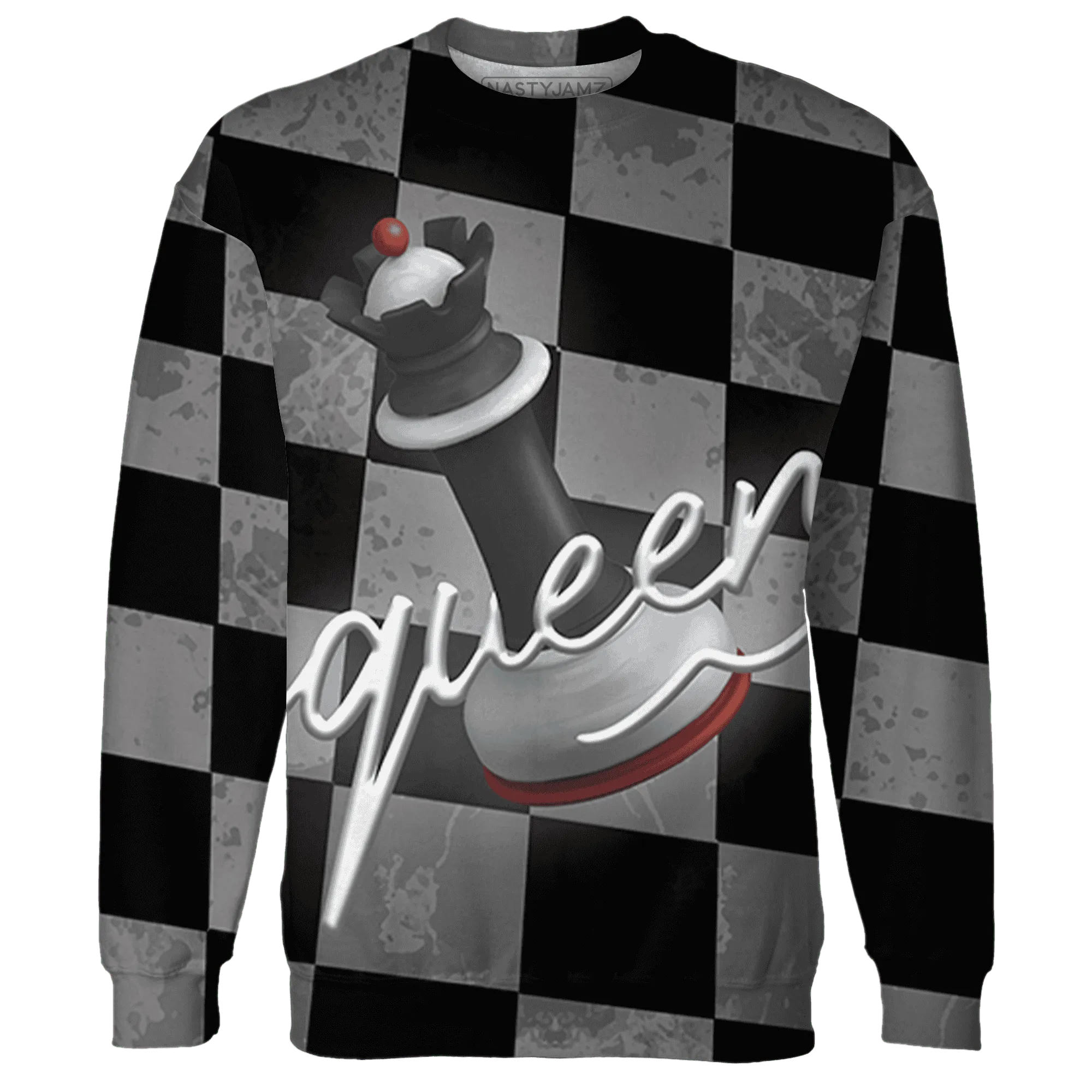 Retro-Red-Taxi-12s-Sweatshirt-Match-Black-Queen-3D
