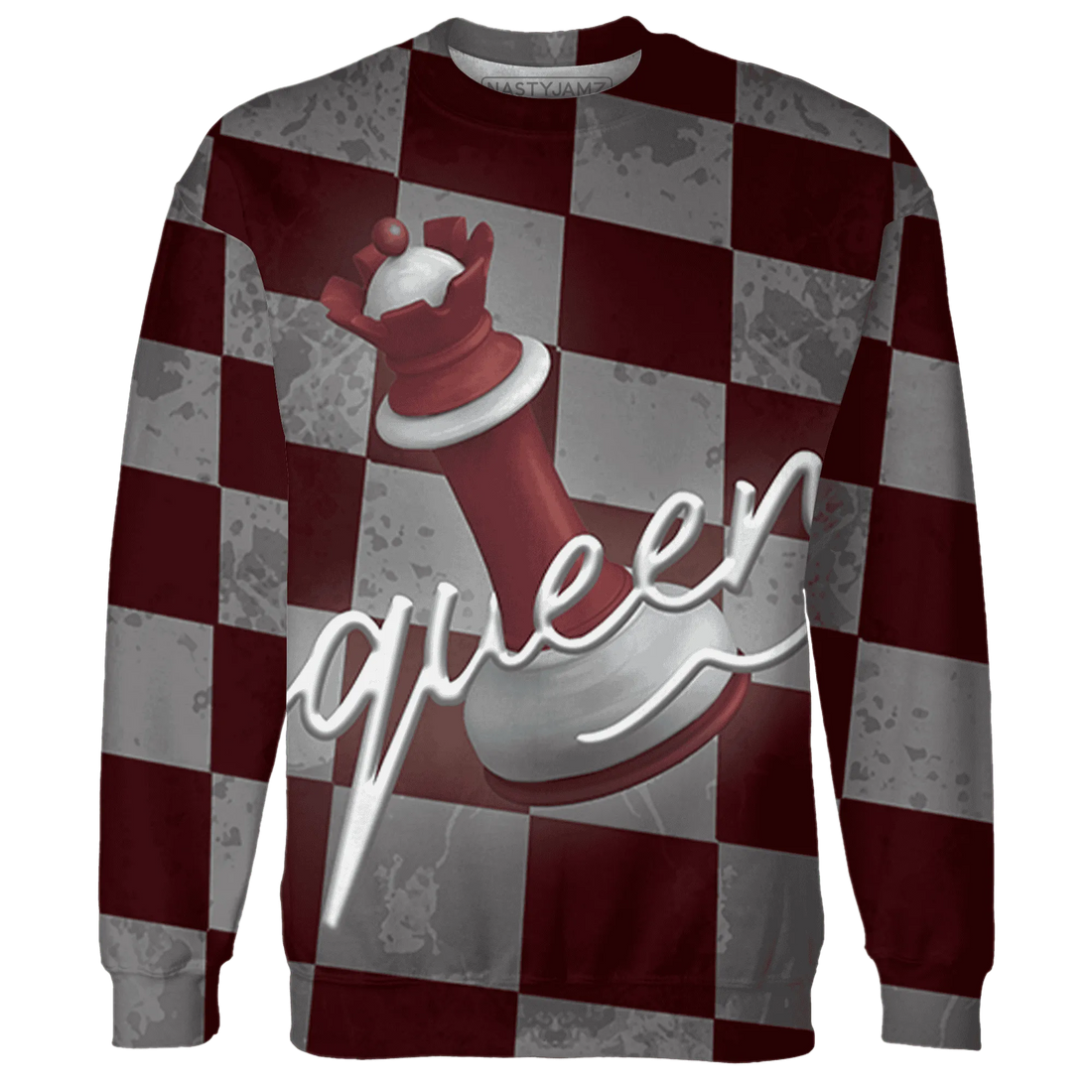 High-White-Team-Red-1s-Sweatshirt-Match-Black-Queen-3D