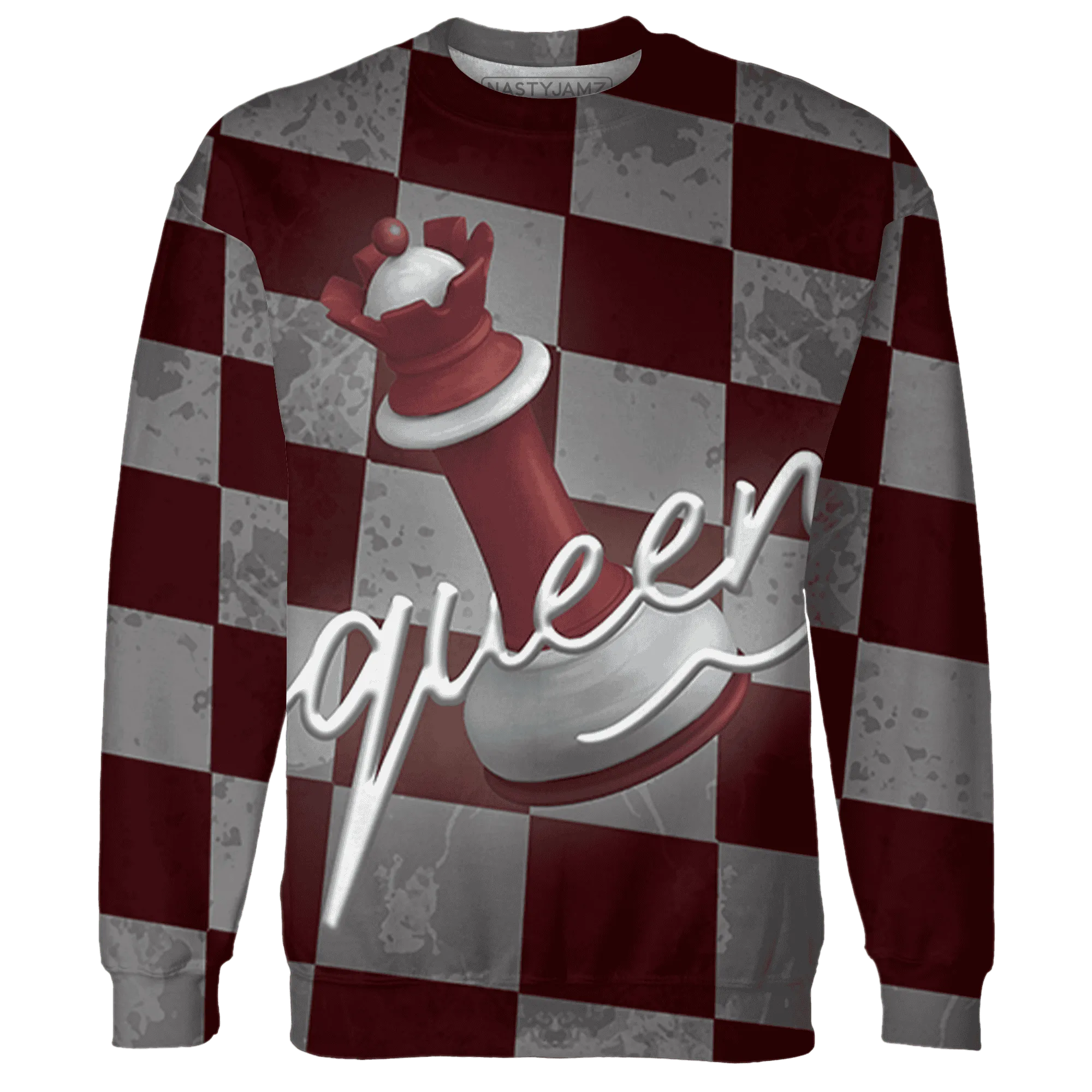 High-White-Team-Red-1s-Sweatshirt-Match-Black-Queen-3D