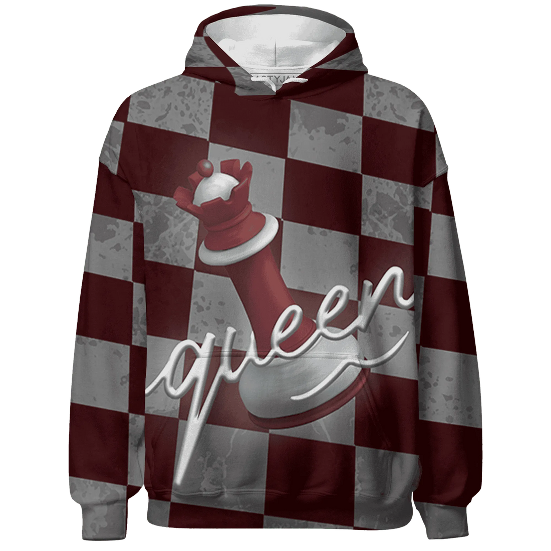 High-White-Team-Red-1s-Hoodie-Match-Black-Queen-3D