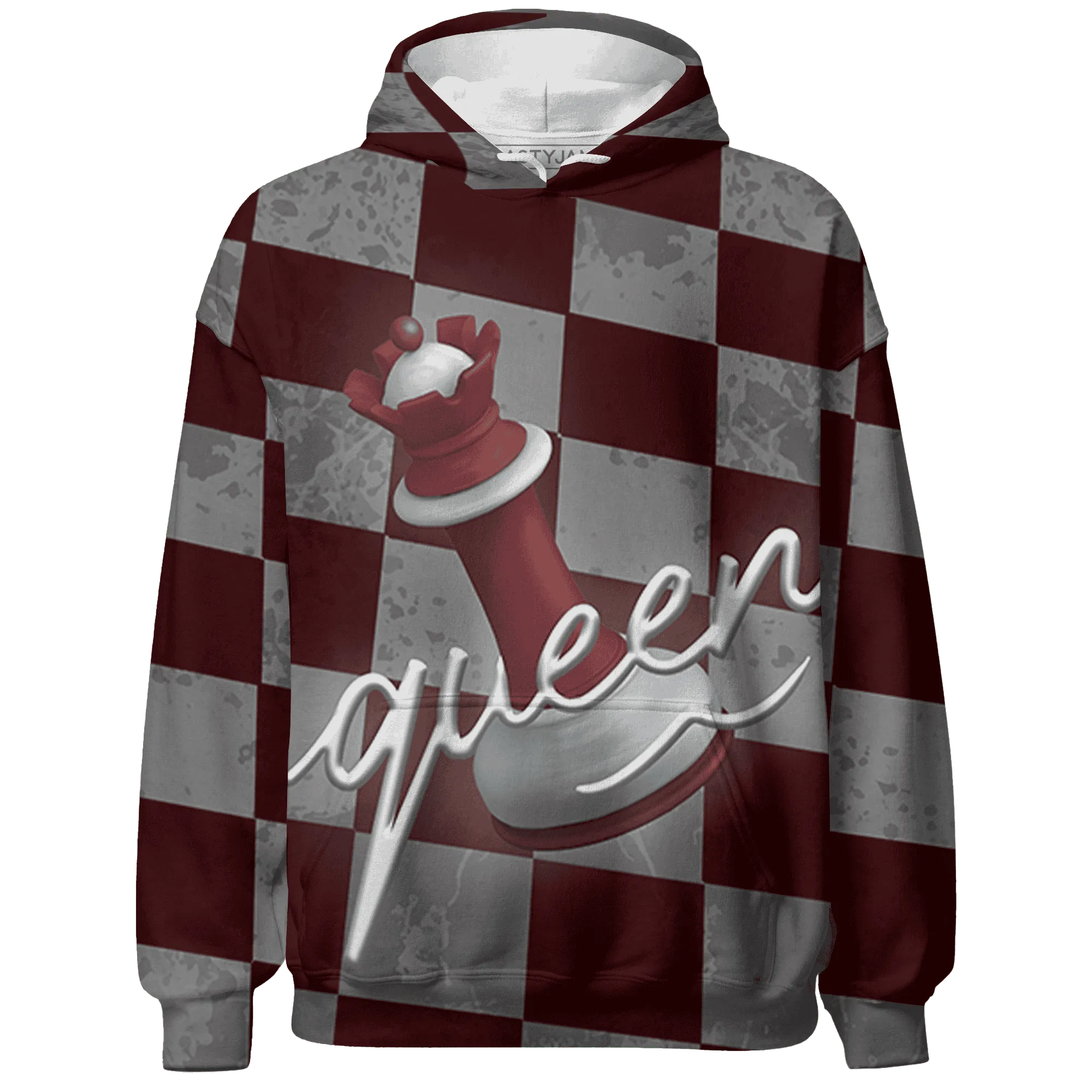 High-White-Team-Red-1s-Hoodie-Match-Black-Queen-3D