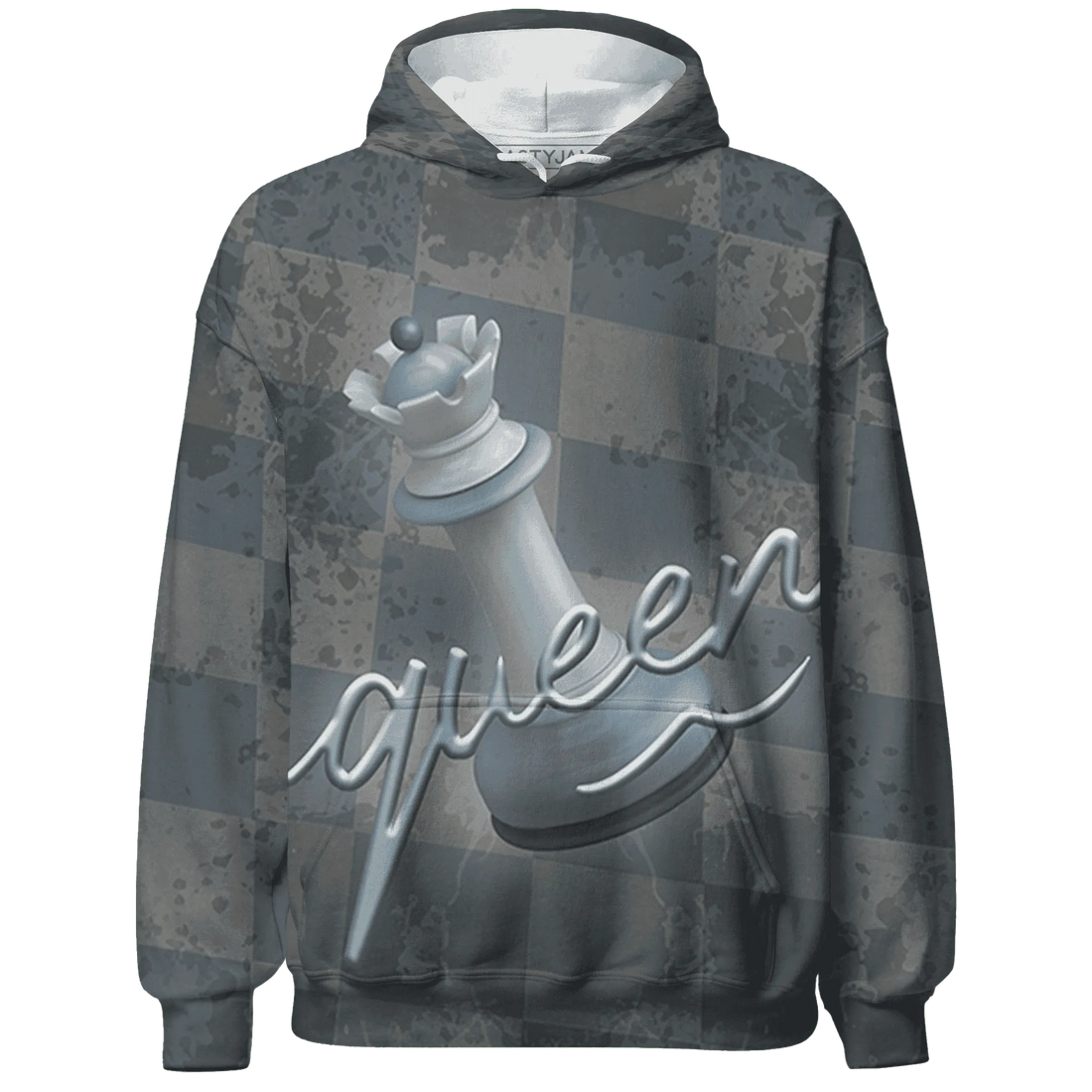 Mid-Diffused-Blue-Grey-1s-Hoodie-Match-Black-Queen-3D