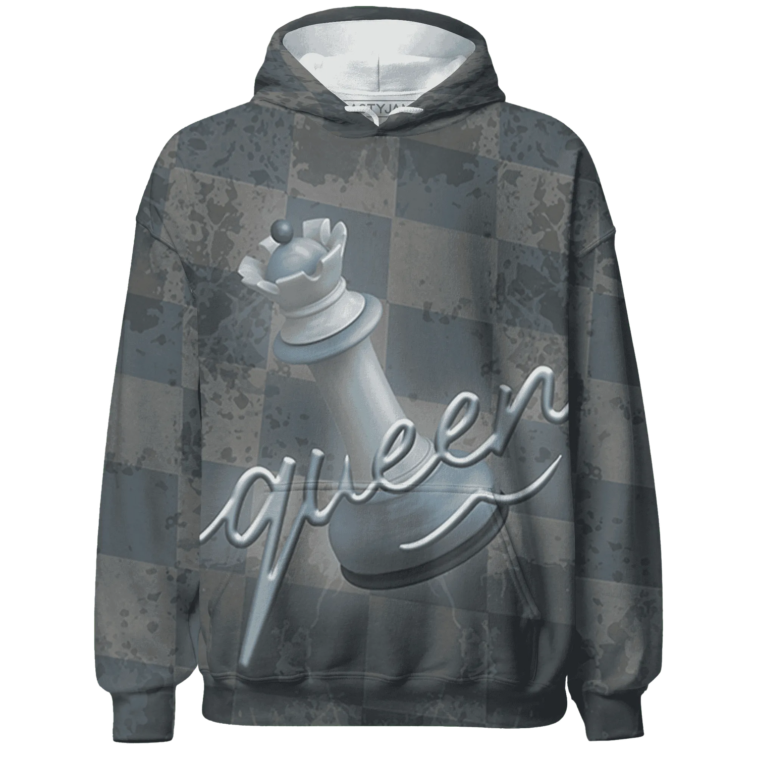 Mid-Diffused-Blue-Grey-1s-Hoodie-Match-Black-Queen-3D