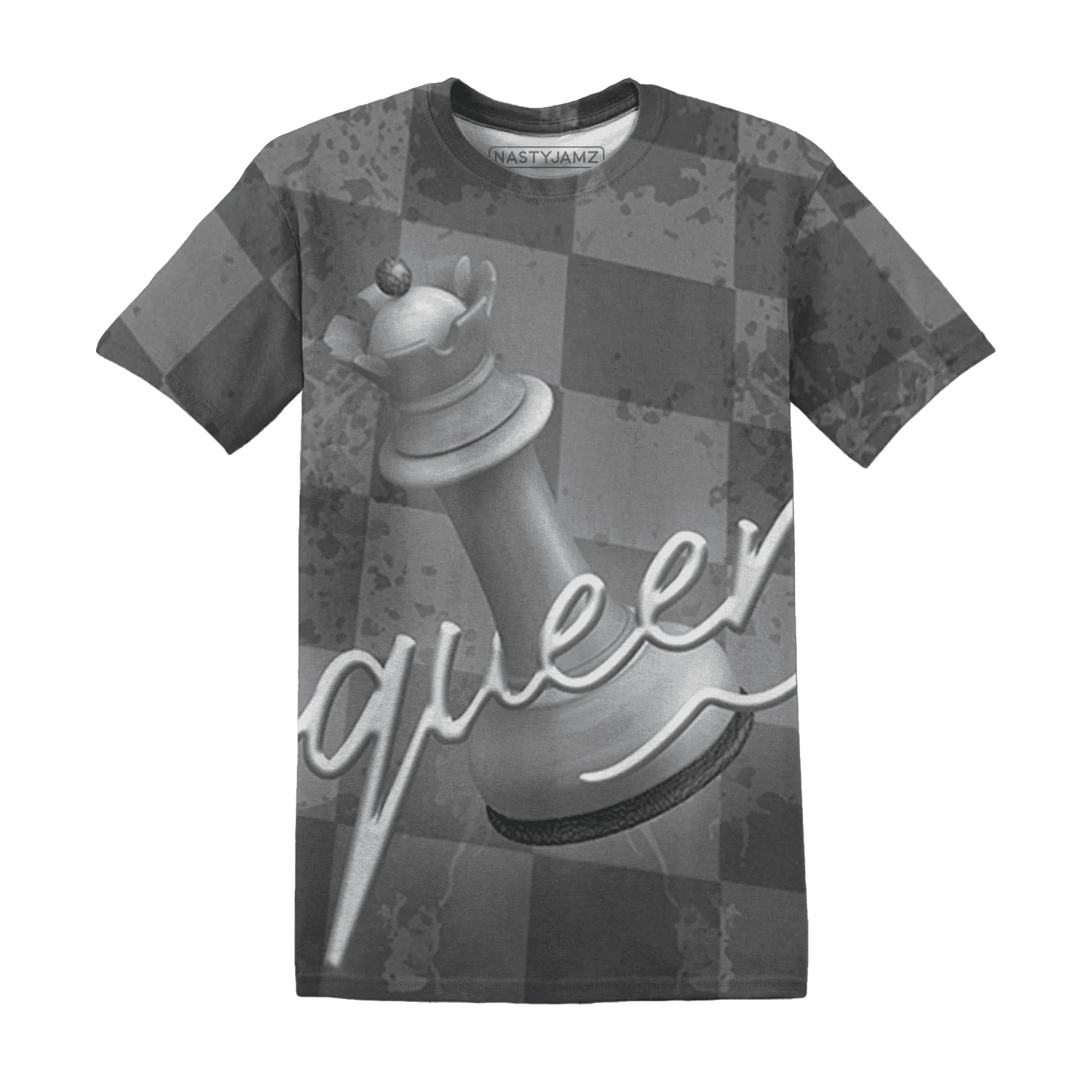 Cement-Grey-3s-T-Shirt-Match-Black-Queen-3D