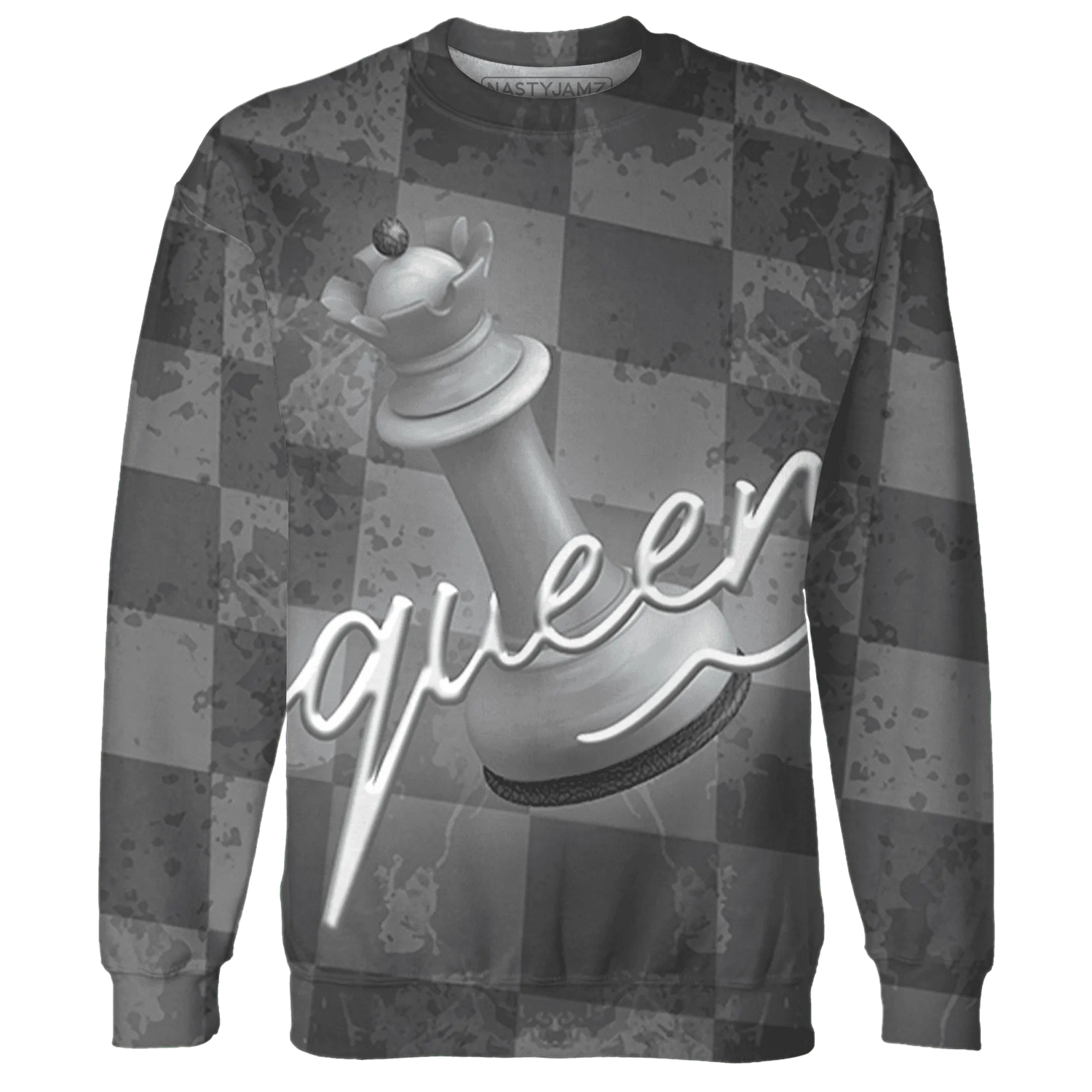 Cement-Grey-3s-Sweatshirt-Match-Black-Queen-3D