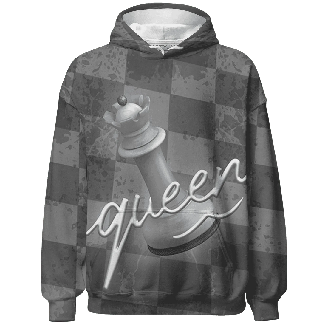 Cement-Grey-3s-Hoodie-Match-Black-Queen-3D