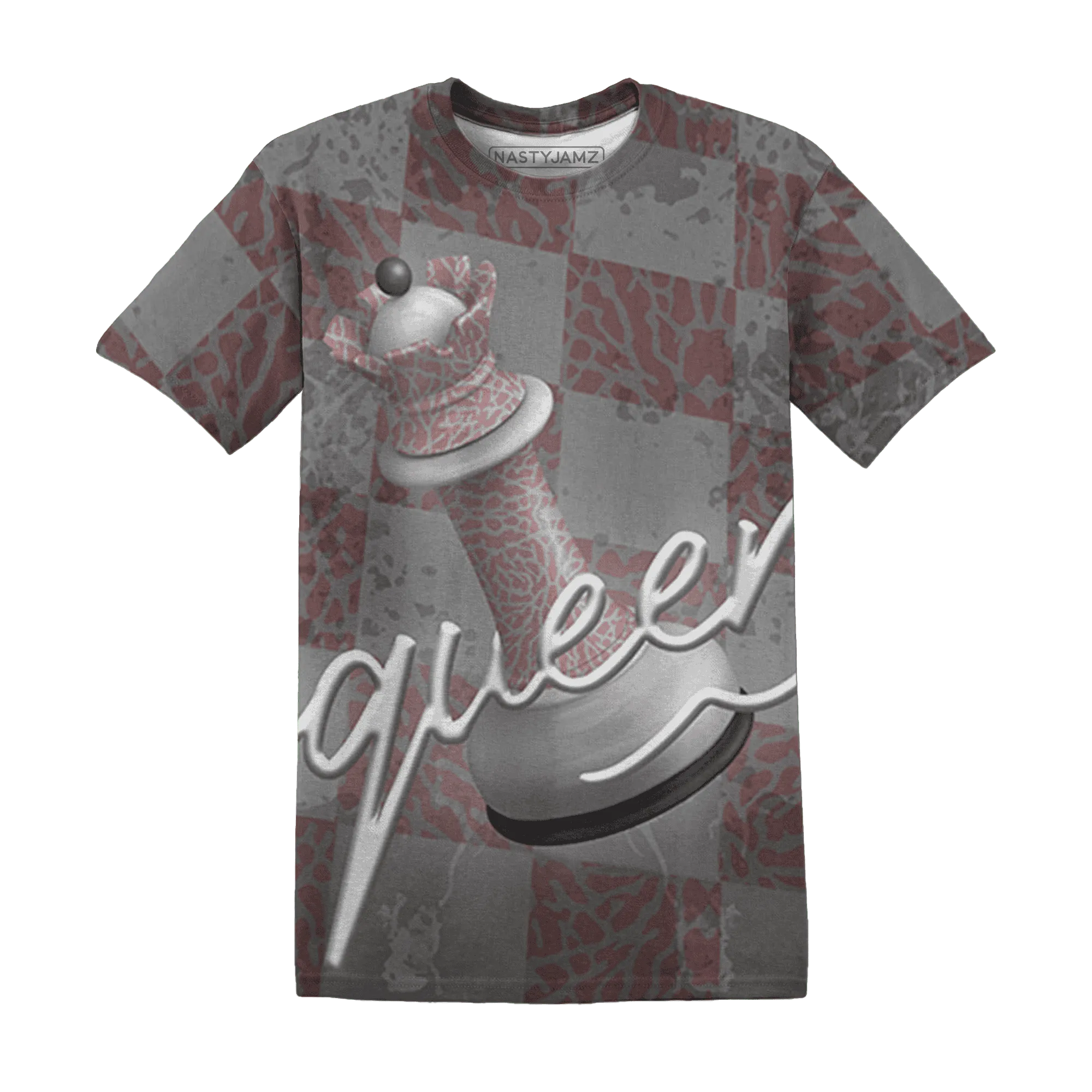 Red-Stardust-3s-T-Shirt-Match-Black-Queen-3D