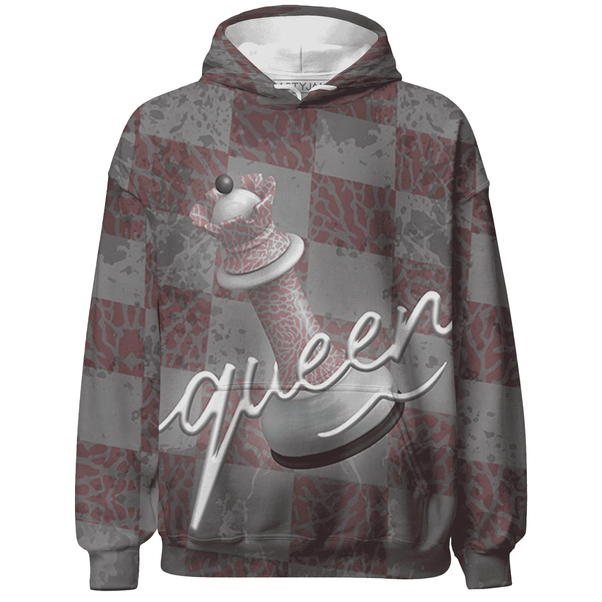 Red-Stardust-3s-Hoodie-Match-Black-Queen-3D