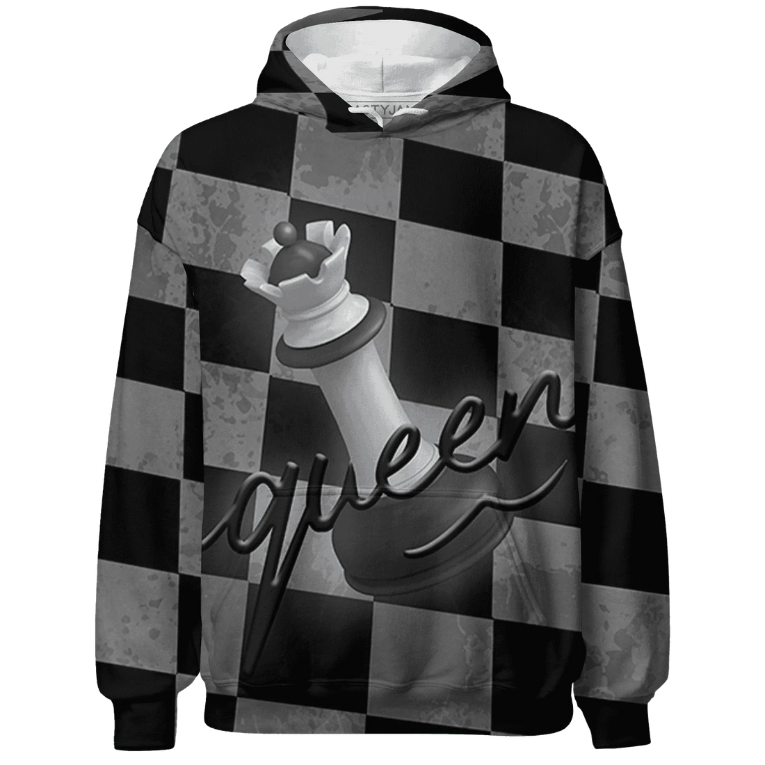 White-Thunder-4s-Hoodie-Match-Black-Queen-3D