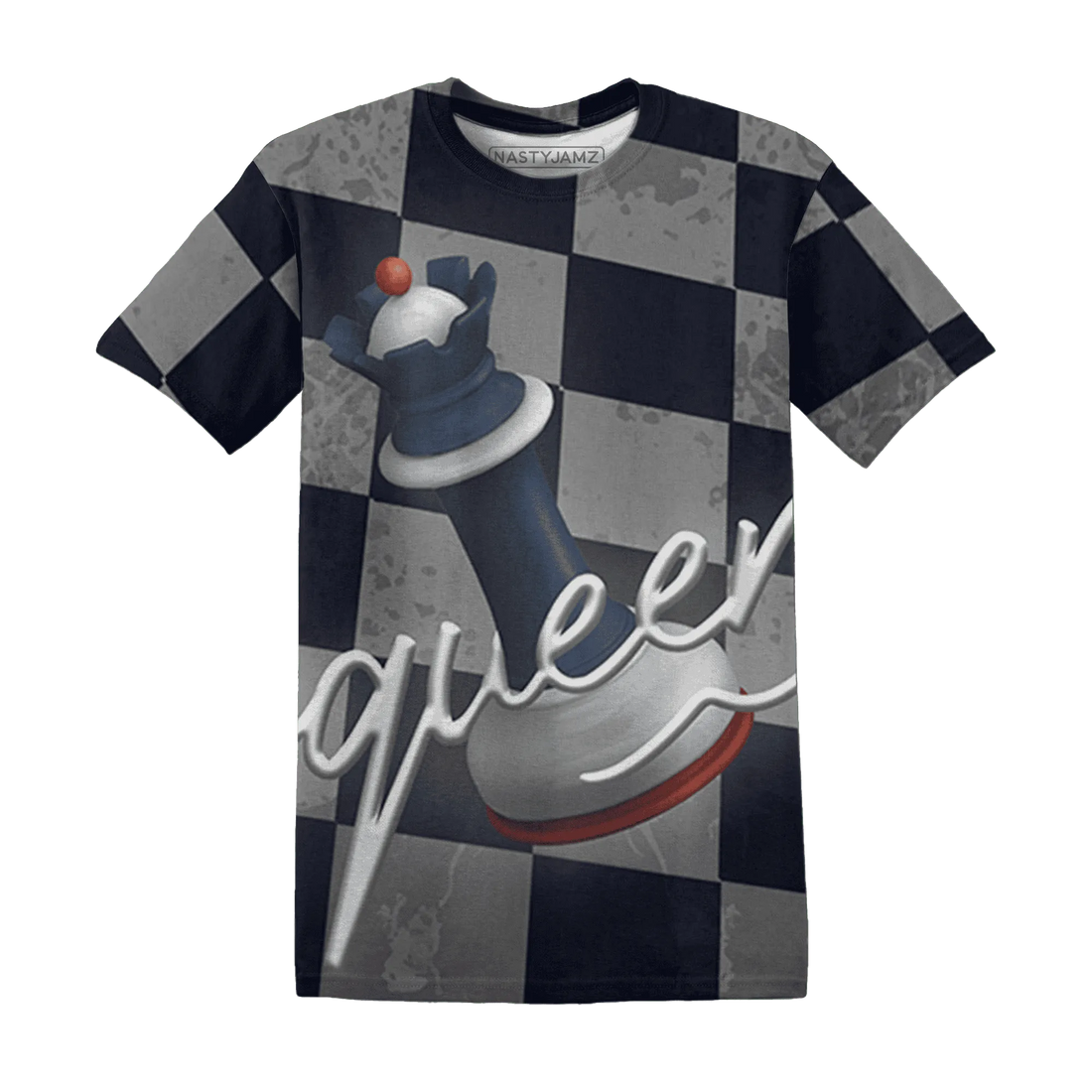 White-Navy-6s-T-Shirt-Match-Black-Queen-3D