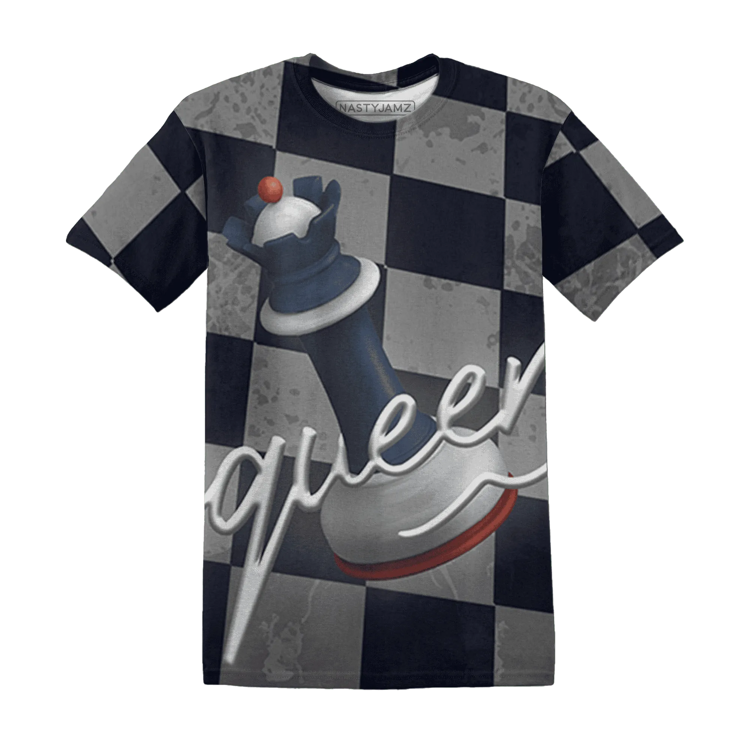 White-Navy-6s-T-Shirt-Match-Black-Queen-3D