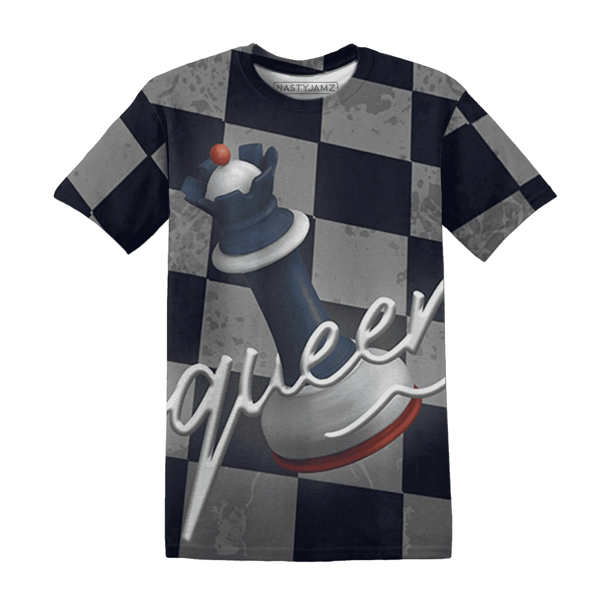 White-Navy-6s-T-Shirt-Match-Black-Queen-3D