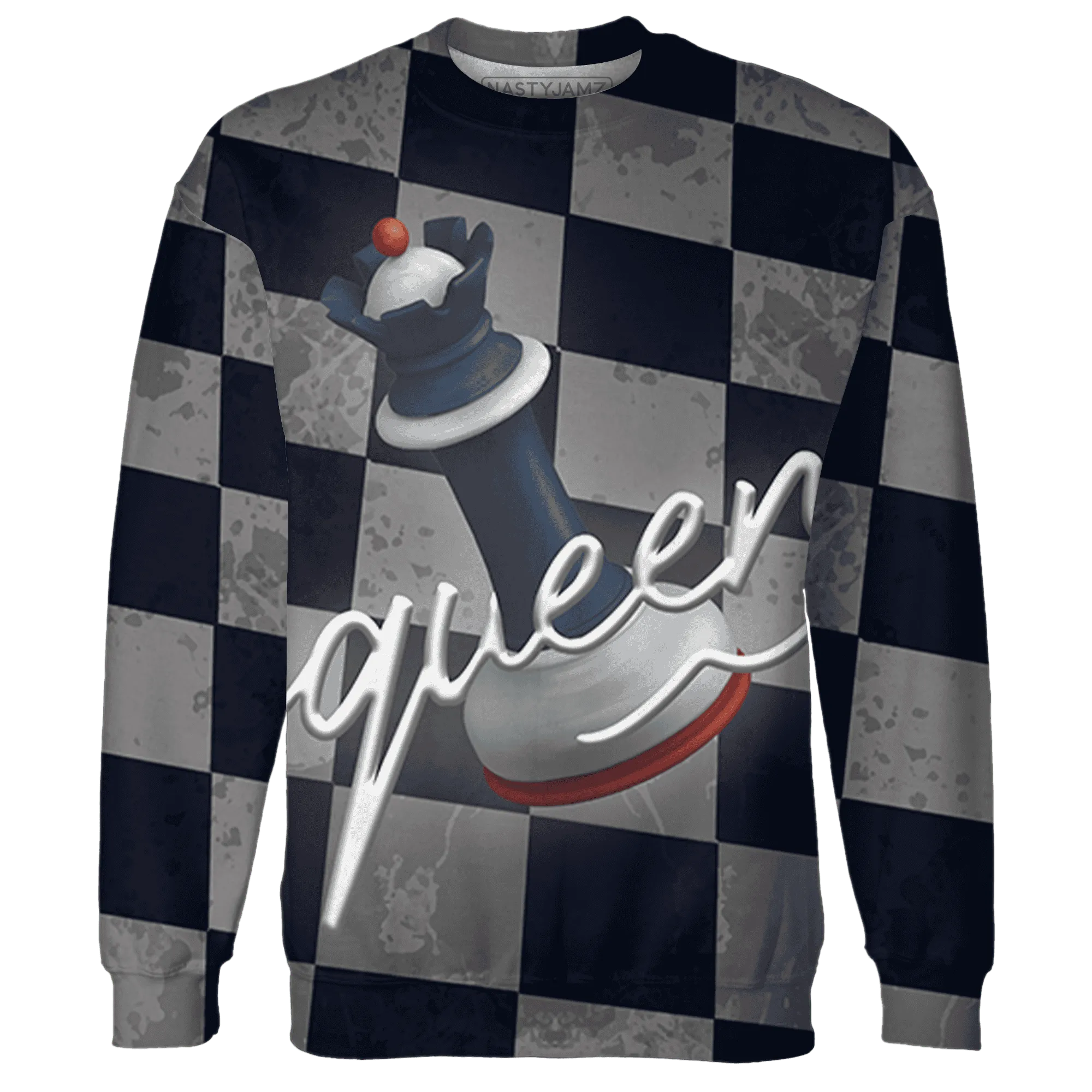 White-Navy-6s-Sweatshirt-Match-Black-Queen-3D