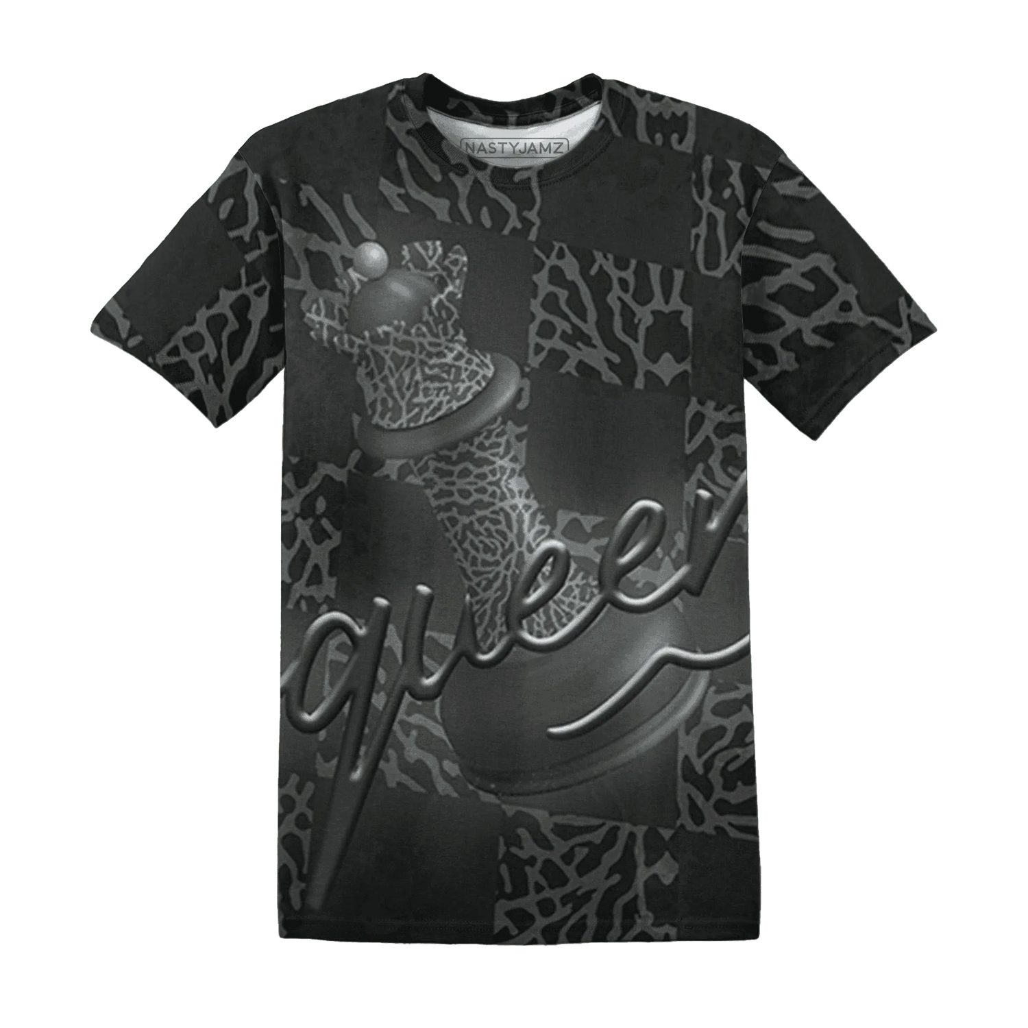 Fear-Pack-3s-T-Shirt-Match-Black-Queen-3D