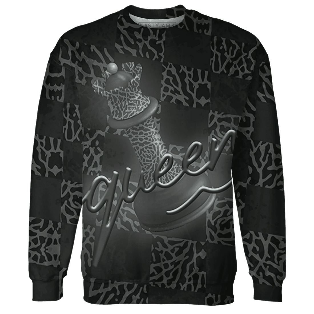 Fear-Pack-3s-Sweatshirt-Match-Black-Queen-3D