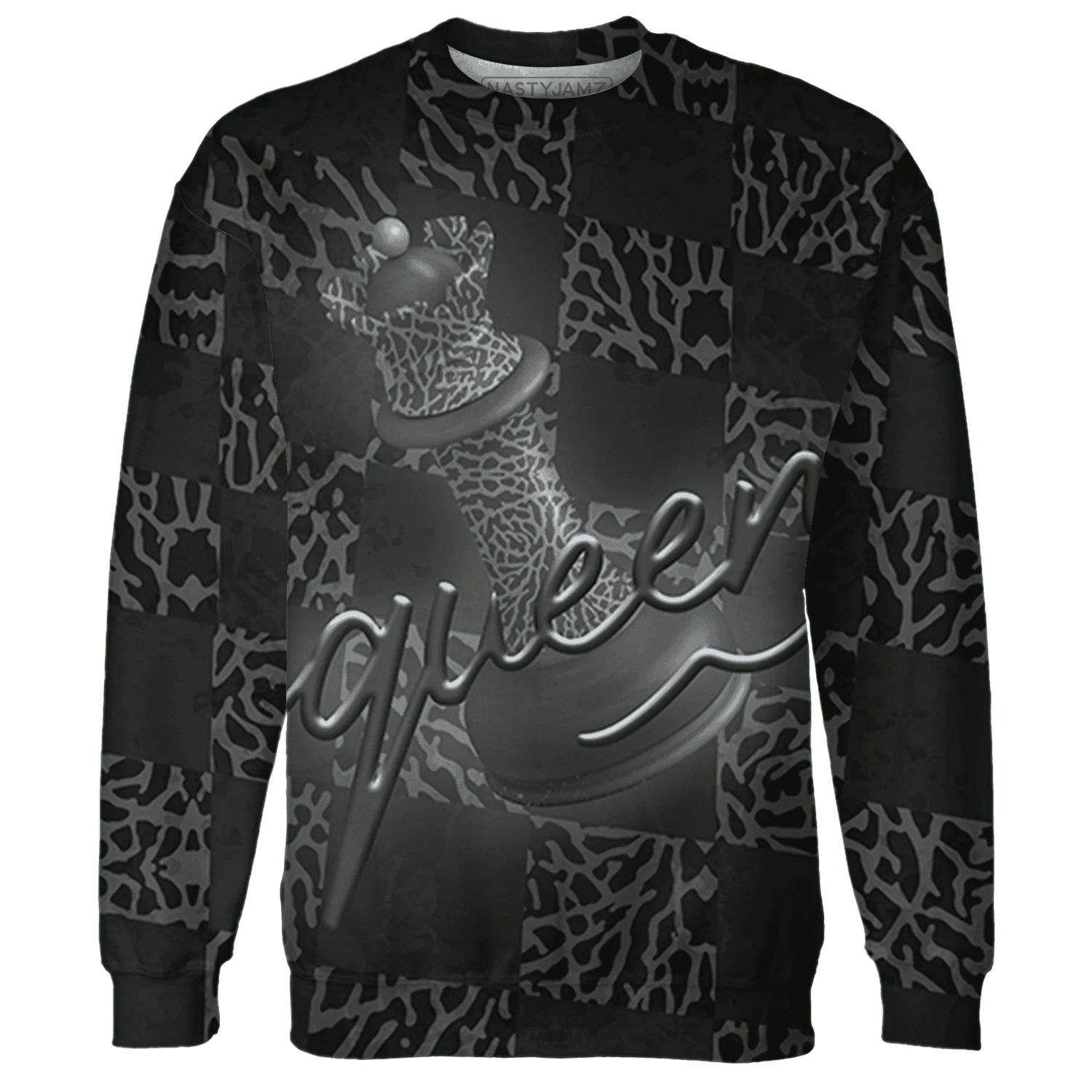 Fear-Pack-3s-Sweatshirt-Match-Black-Queen-3D