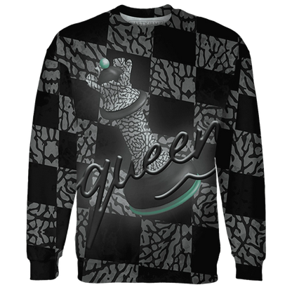 Green-Glow-3s-Sweatshirt-Match-Black-Queen-3D