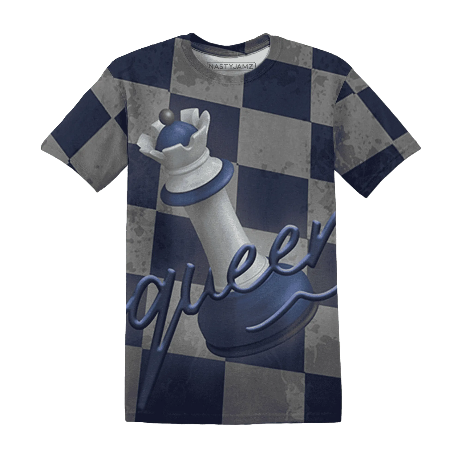 Midnight-Navy-5s-T-Shirt-Match-Black-Queen-3D