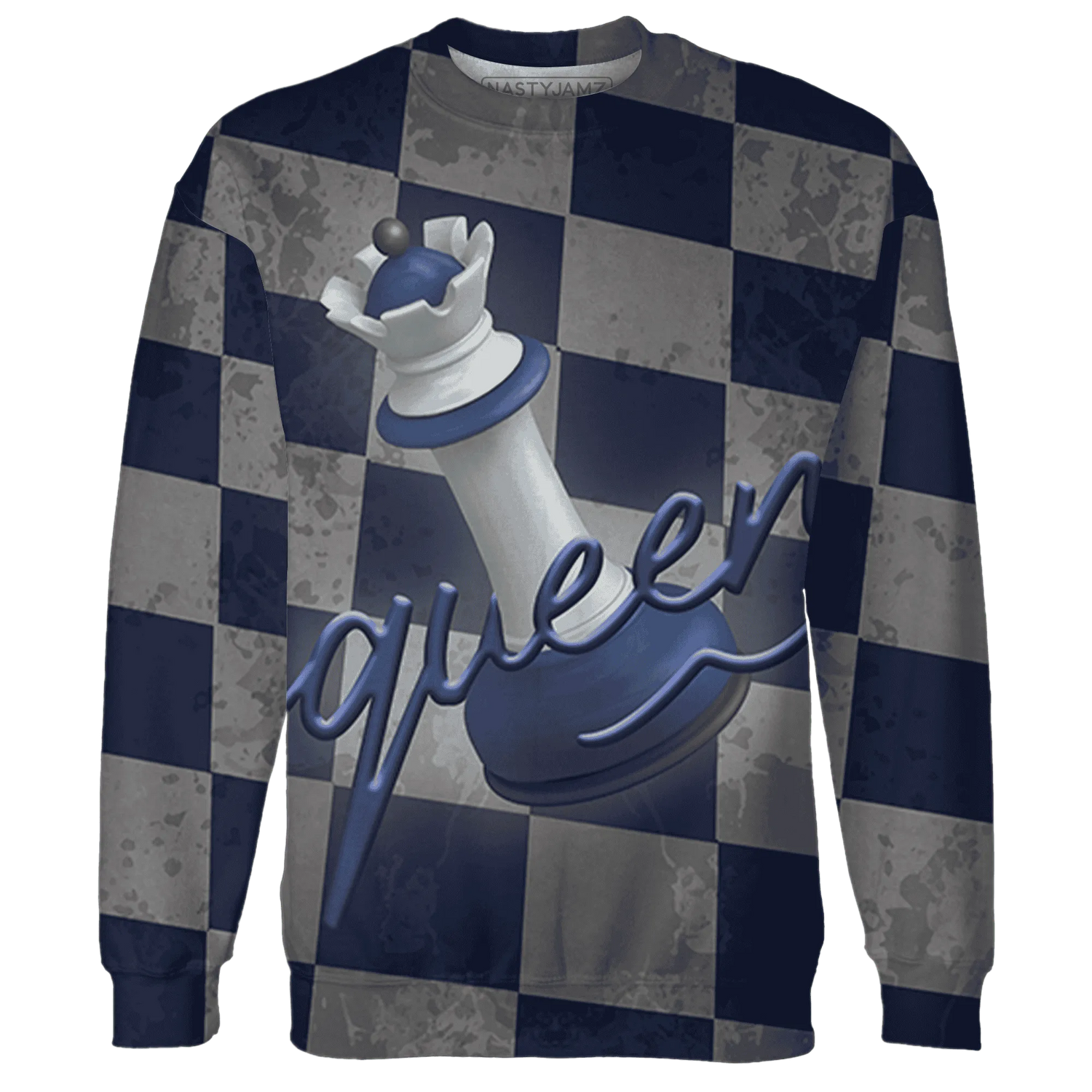 Midnight-Navy-5s-Sweatshirt-Match-Black-Queen-3D