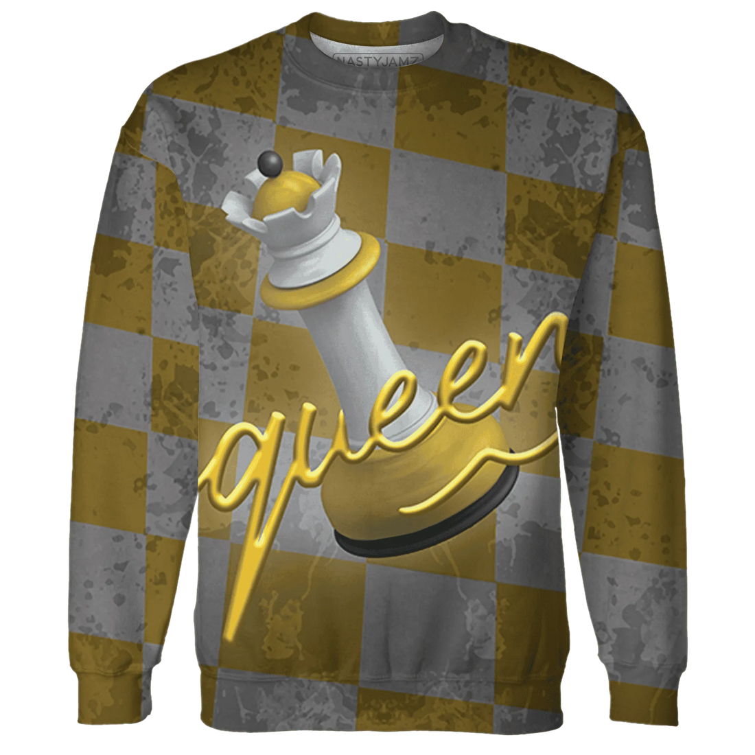 Yellow-Ochre-6s-Sweatshirt-Match-Black-Queen-3D