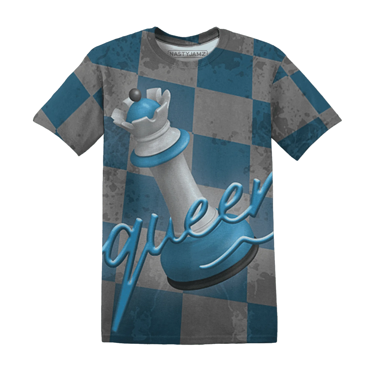Powder-Blue-9s-T-Shirt-Match-Black-Queen-3D