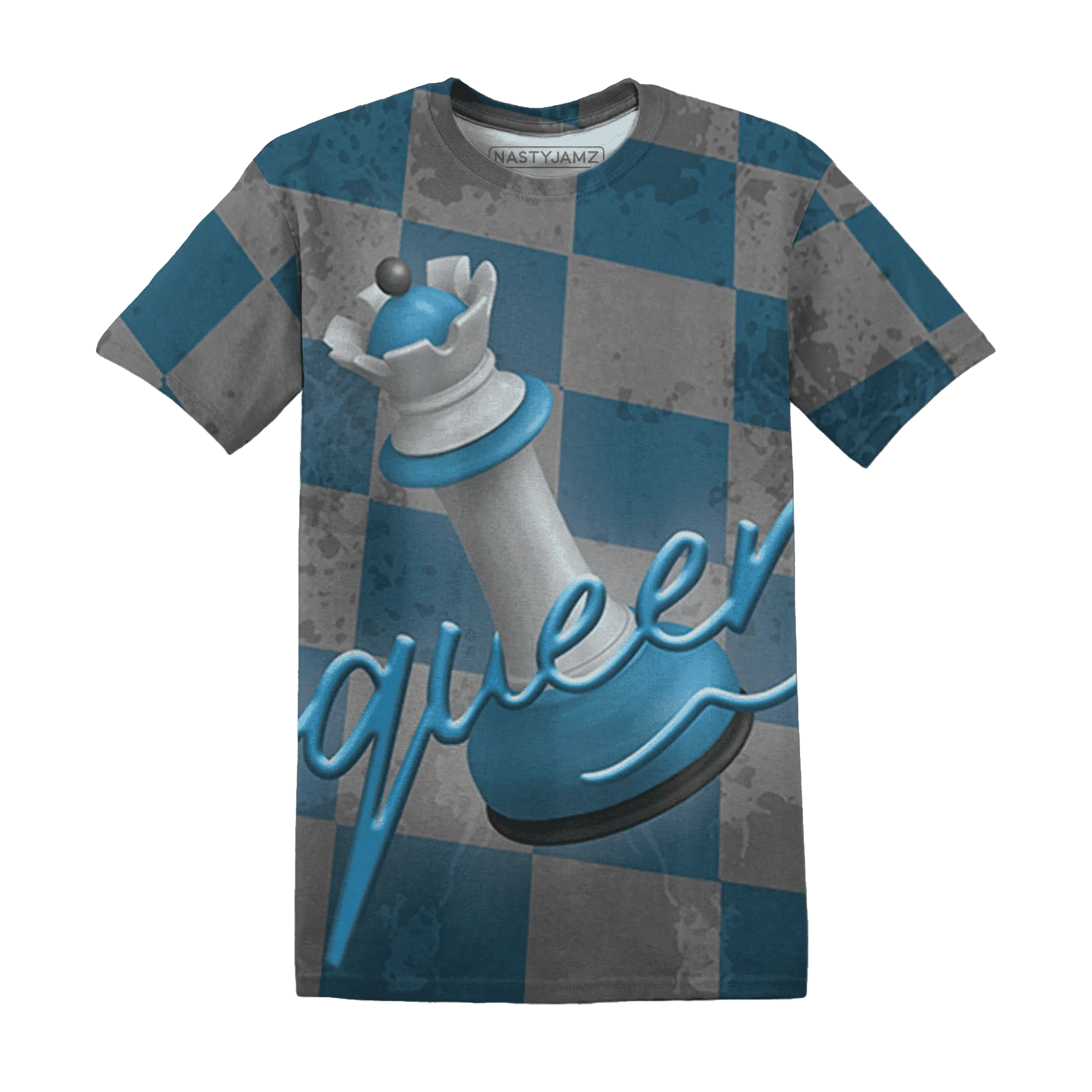 Powder-Blue-9s-T-Shirt-Match-Black-Queen-3D