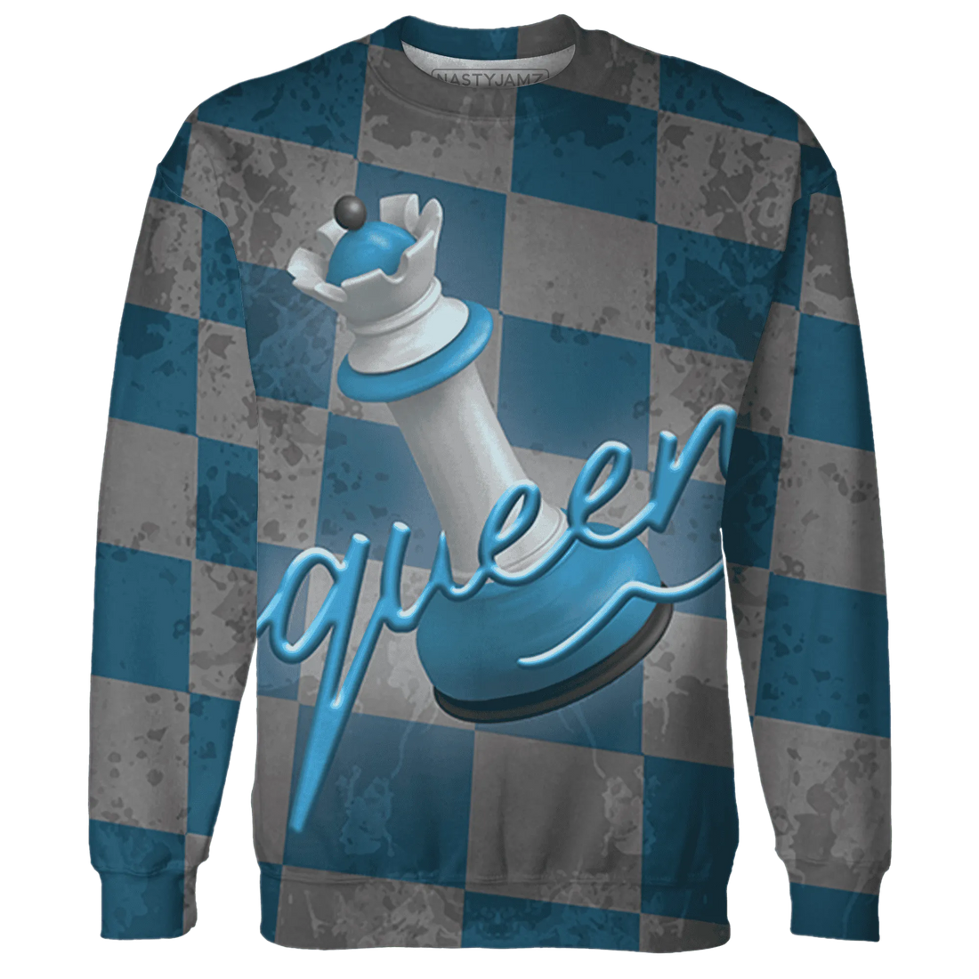 Powder-Blue-9s-Sweatshirt-Match-Black-Queen-3D