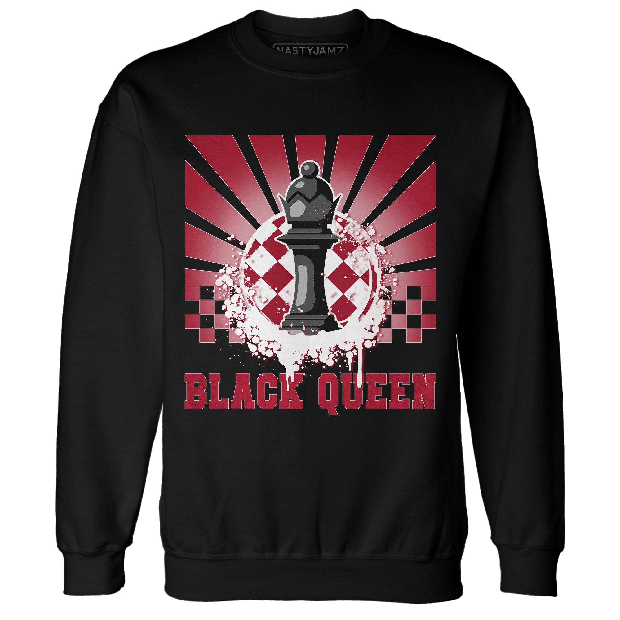Retro Red Taxi 12s Sweatshirt Match Black Queen Collection - NastyJamz