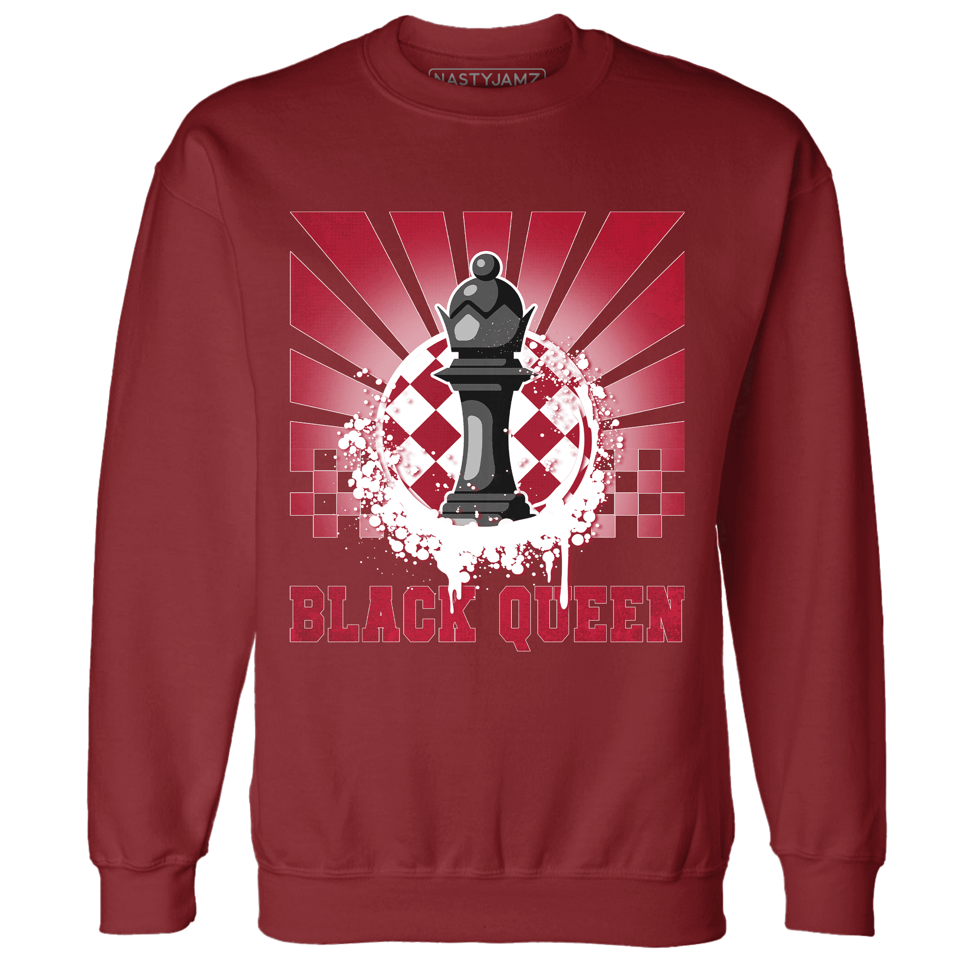 Retro Red Taxi 12s Sweatshirt Match Black Queen Collection - NastyJamz