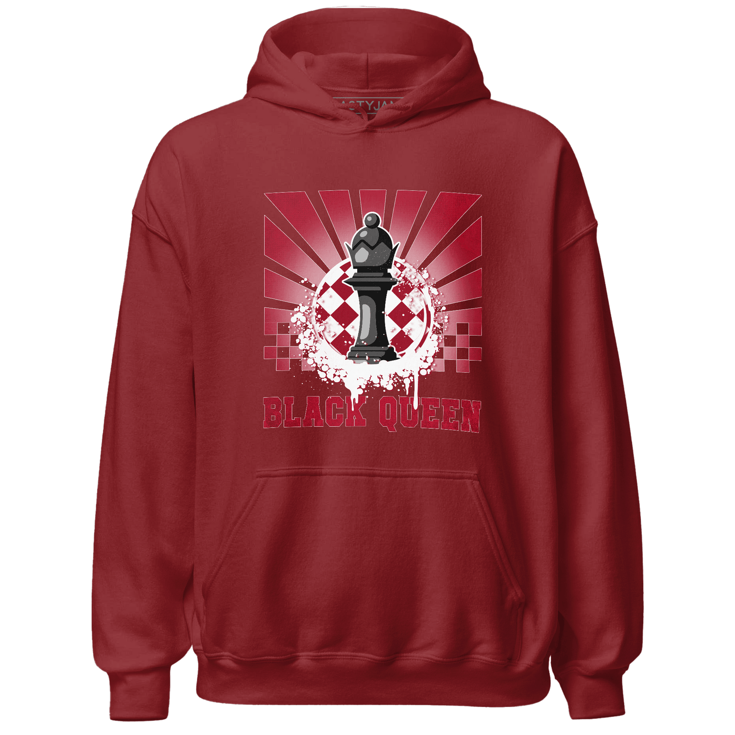 Retro Red Taxi 12s Hoodie Match Black Queen Collection - NastyJamz