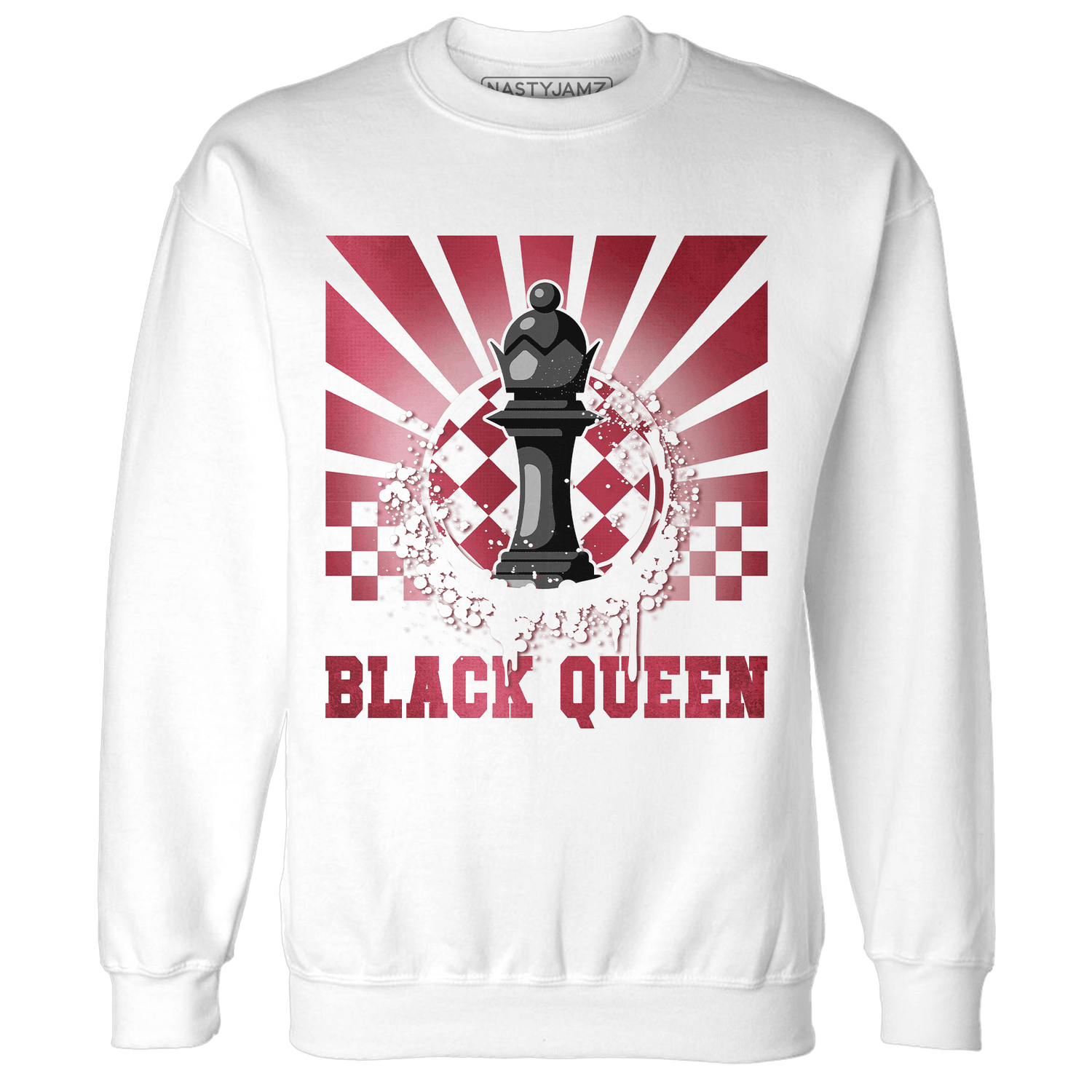 High 85 Metallic Burgundy 1s Sweatshirt Match Black Queen Collection - NastyJamz