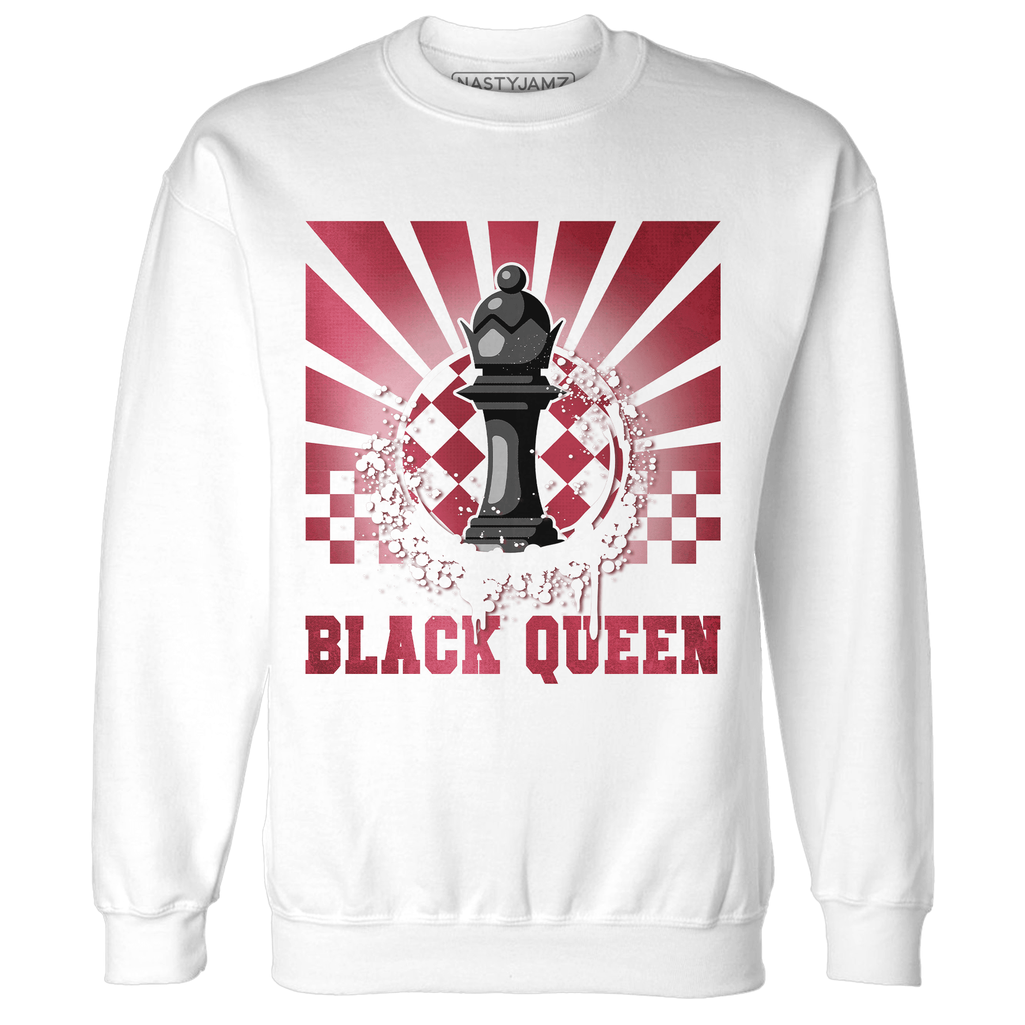 High 85 Metallic Burgundy 1s Sweatshirt Match Black Queen Collection - NastyJamz