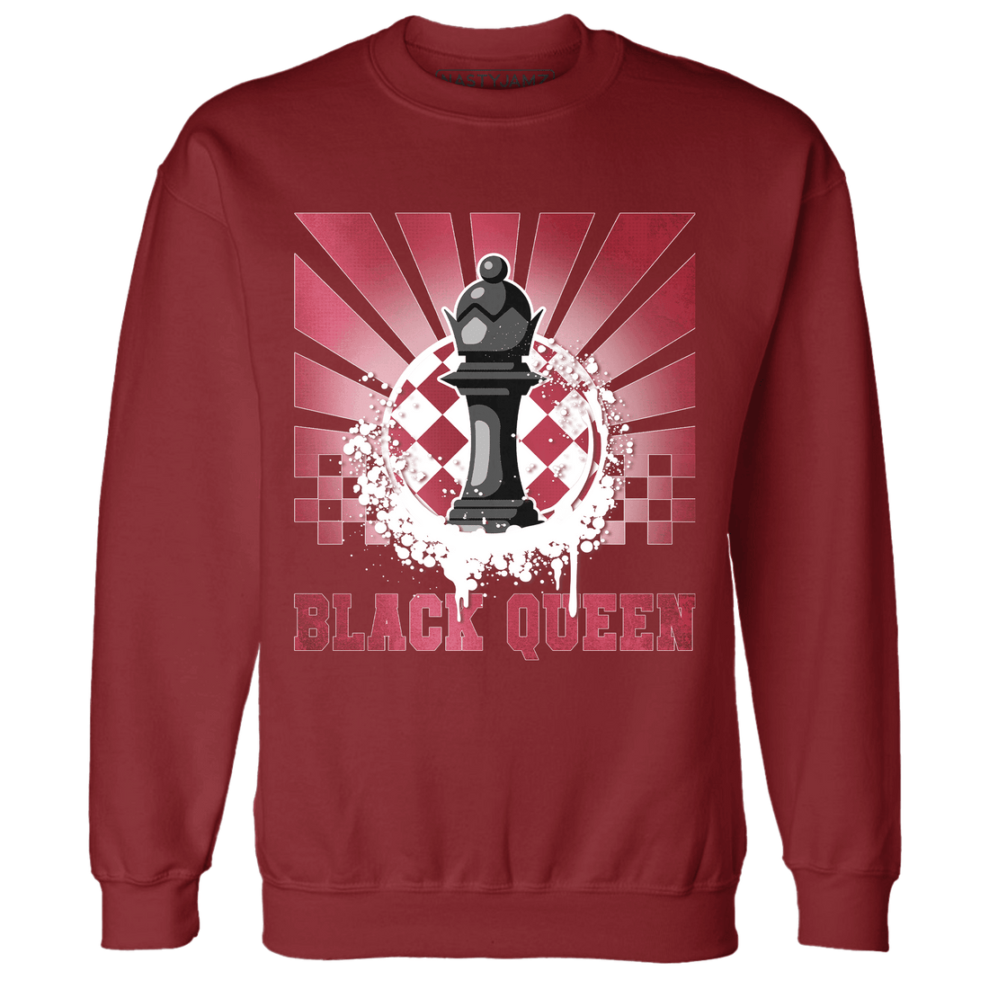 High 85 Metallic Burgundy 1s Sweatshirt Match Black Queen Collection - NastyJamz