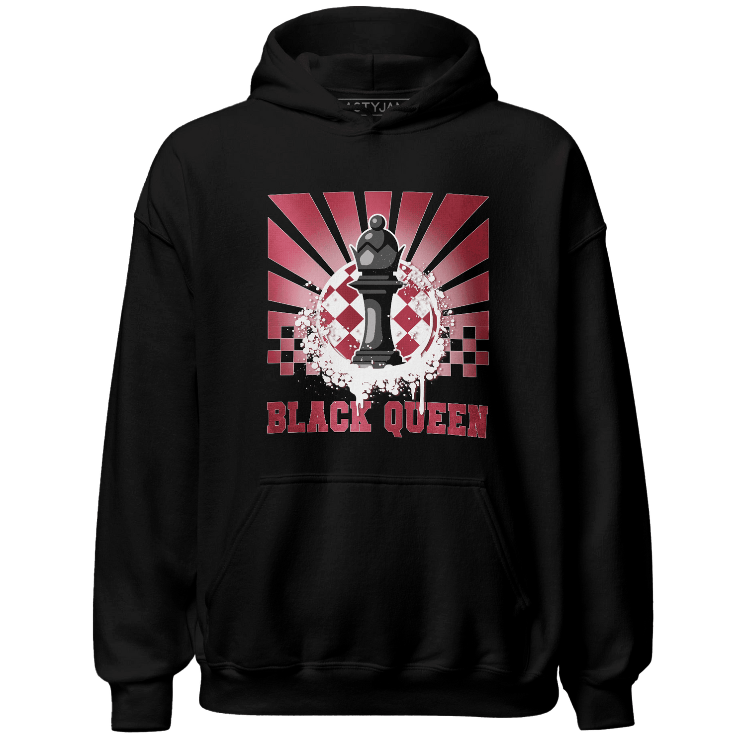 High 85 Metallic Burgundy 1s Hoodie Match Black Queen Collection - NastyJamz
