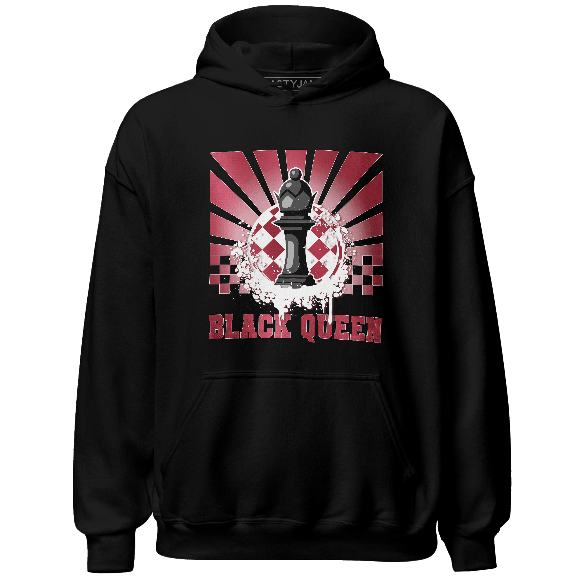 High 85 Metallic Burgundy 1s Hoodie Match Black Queen Collection - NastyJamz