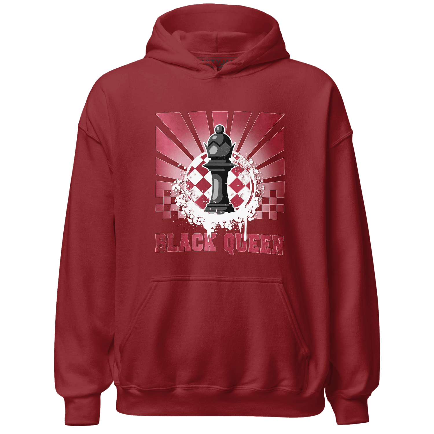 High 85 Metallic Burgundy 1s Hoodie Match Black Queen Collection - NastyJamz