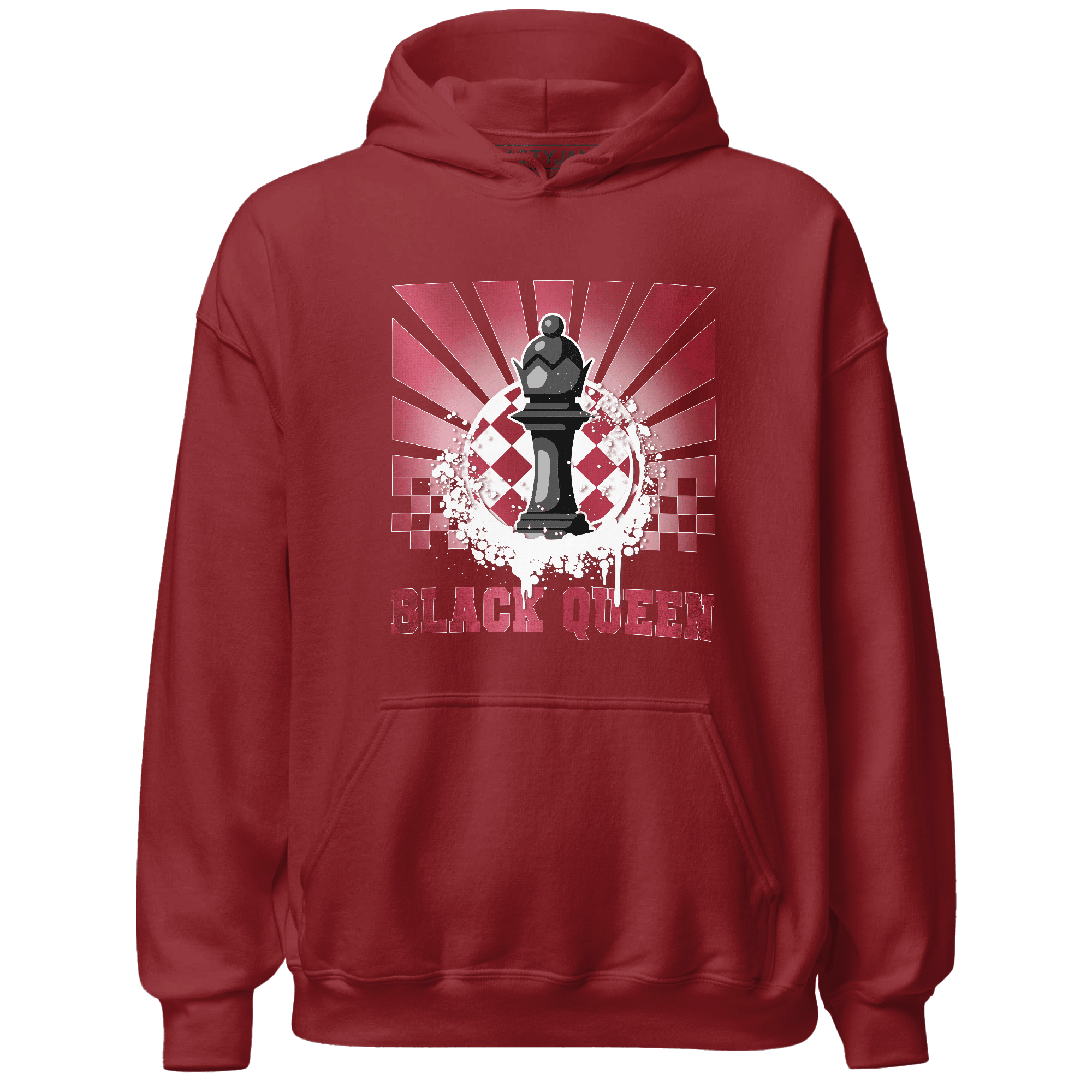 High 85 Metallic Burgundy 1s Hoodie Match Black Queen Collection - NastyJamz