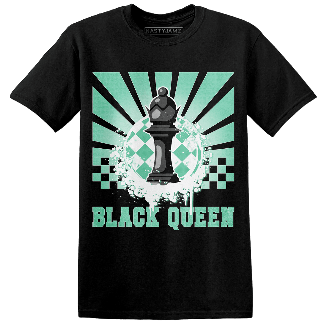 High OG Green Glow 1s T Shirt Match Black Queen Collection - NastyJamz