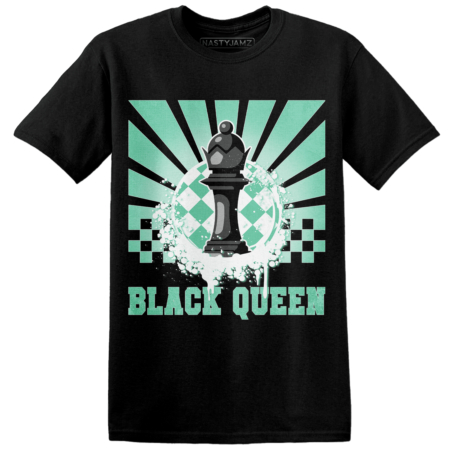 High OG Green Glow 1s T Shirt Match Black Queen Collection - NastyJamz