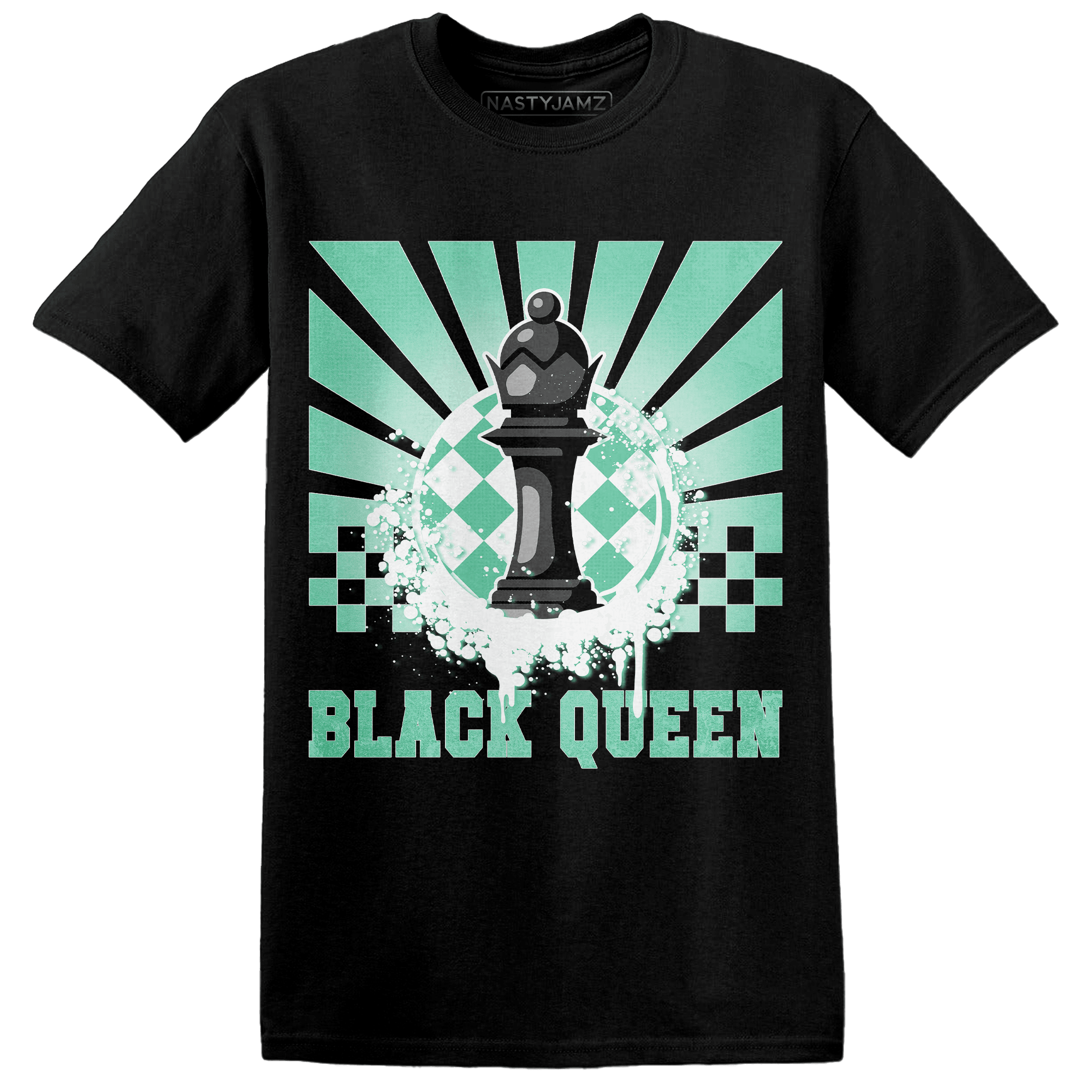 High OG Green Glow 1s T Shirt Match Black Queen Collection - NastyJamz