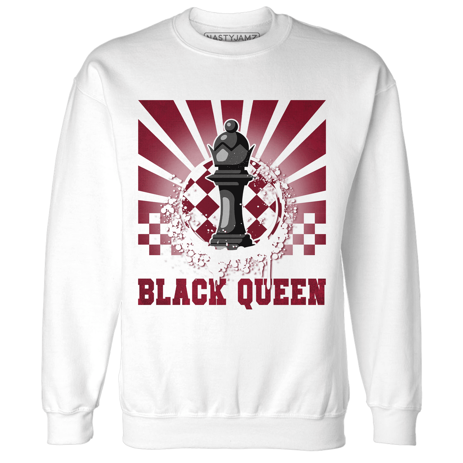 High White Team Red 1s Sweatshirt Match Black Queen Collection - NastyJamz