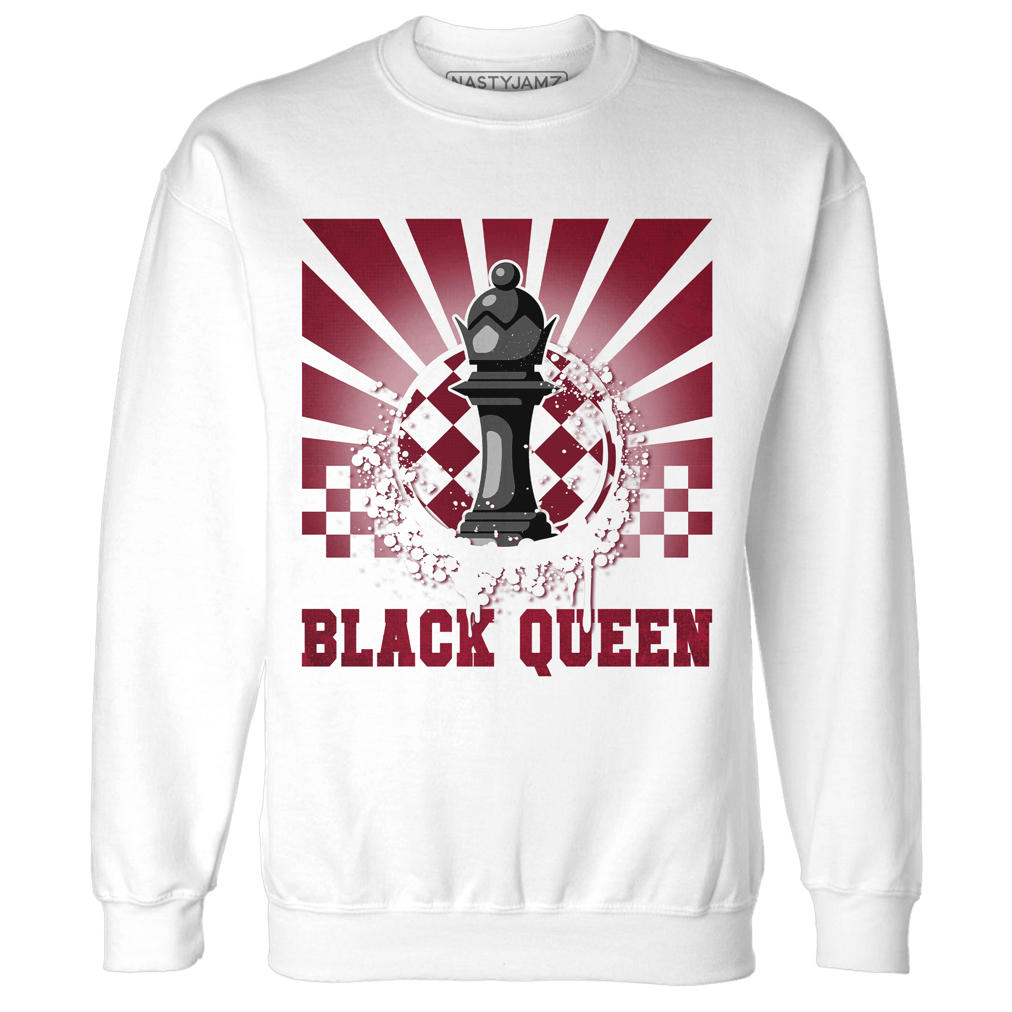 High White Team Red 1s Sweatshirt Match Black Queen Collection - NastyJamz
