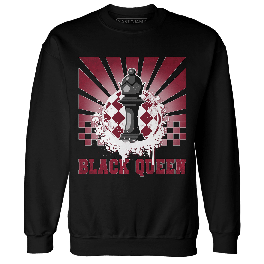 High White Team Red 1s Sweatshirt Match Black Queen Collection - NastyJamz