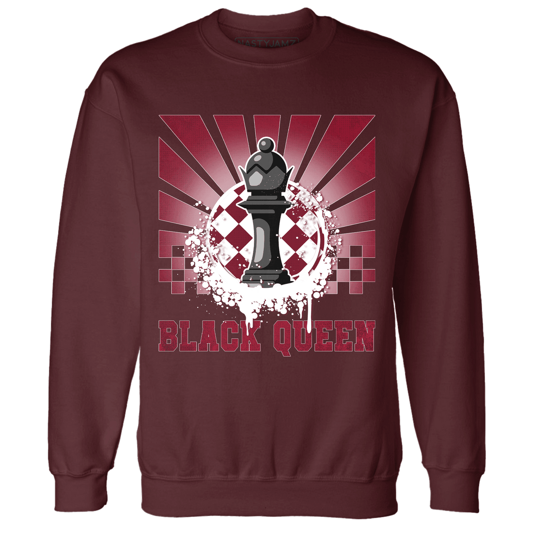 High White Team Red 1s Sweatshirt Match Black Queen Collection - NastyJamz