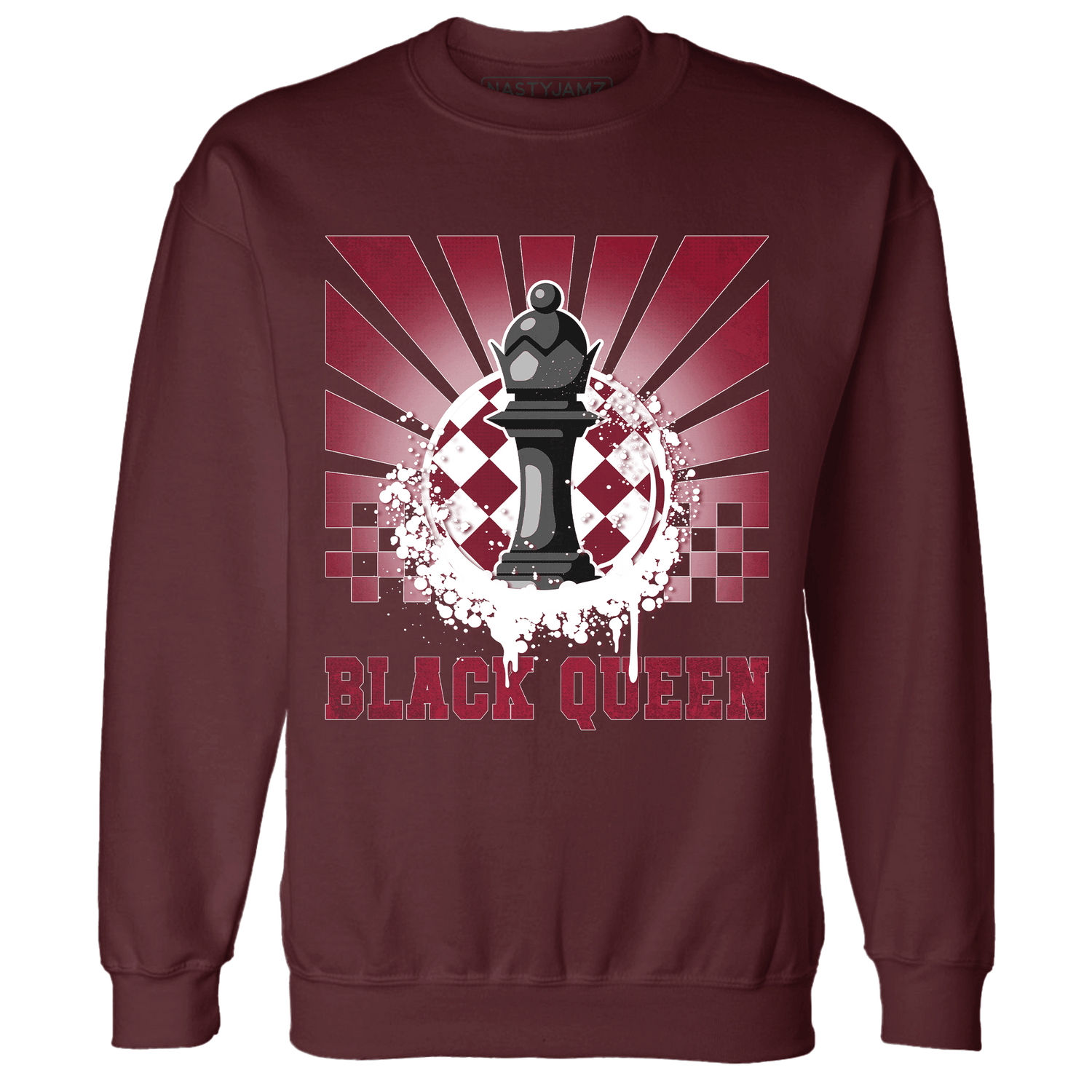 High White Team Red 1s Sweatshirt Match Black Queen Collection - NastyJamz